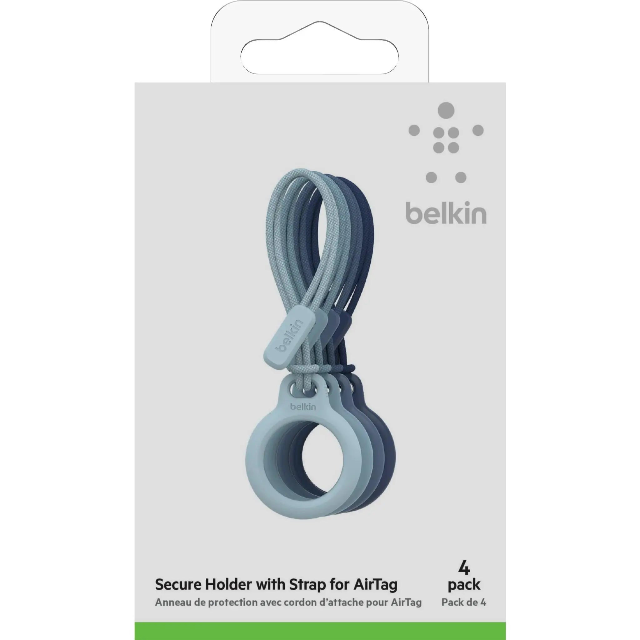 Belkin Secure Holder with Strap for AirTag 4 Pack (Blue)