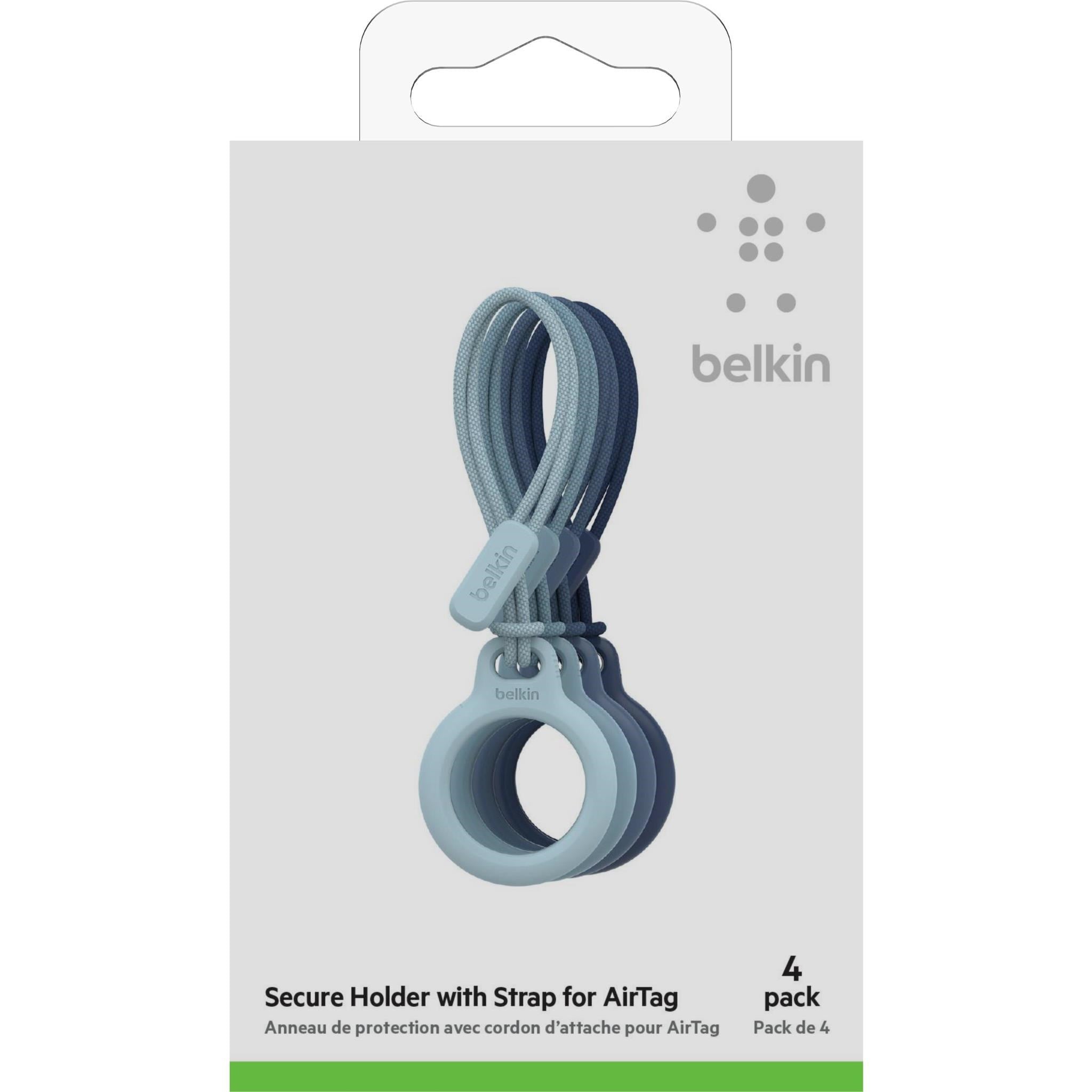 Belkin Secure Holder with Strap for AirTag 4 Pack (Blue)