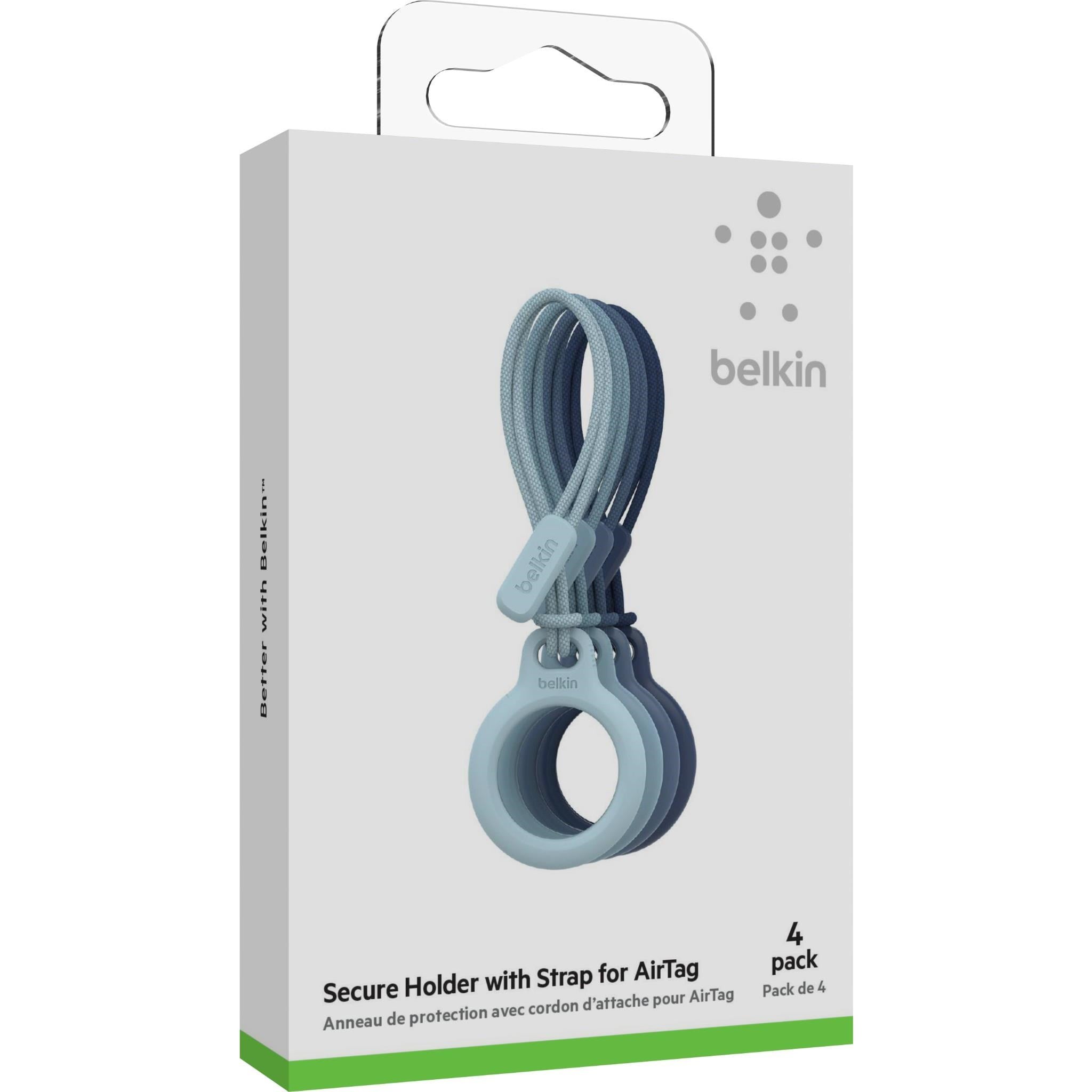 Belkin Secure Holder with Strap for AirTag 4 Pack (Blue)
