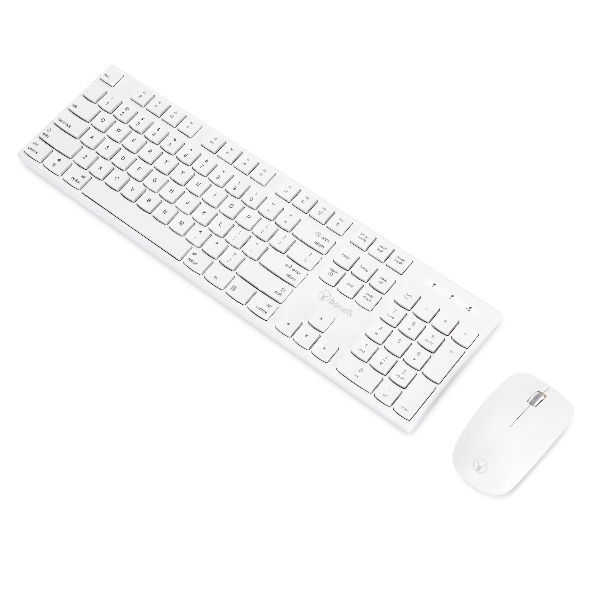 Bonelk KM-314 Slim Wireless Keyboard and Mouse Combo (White)