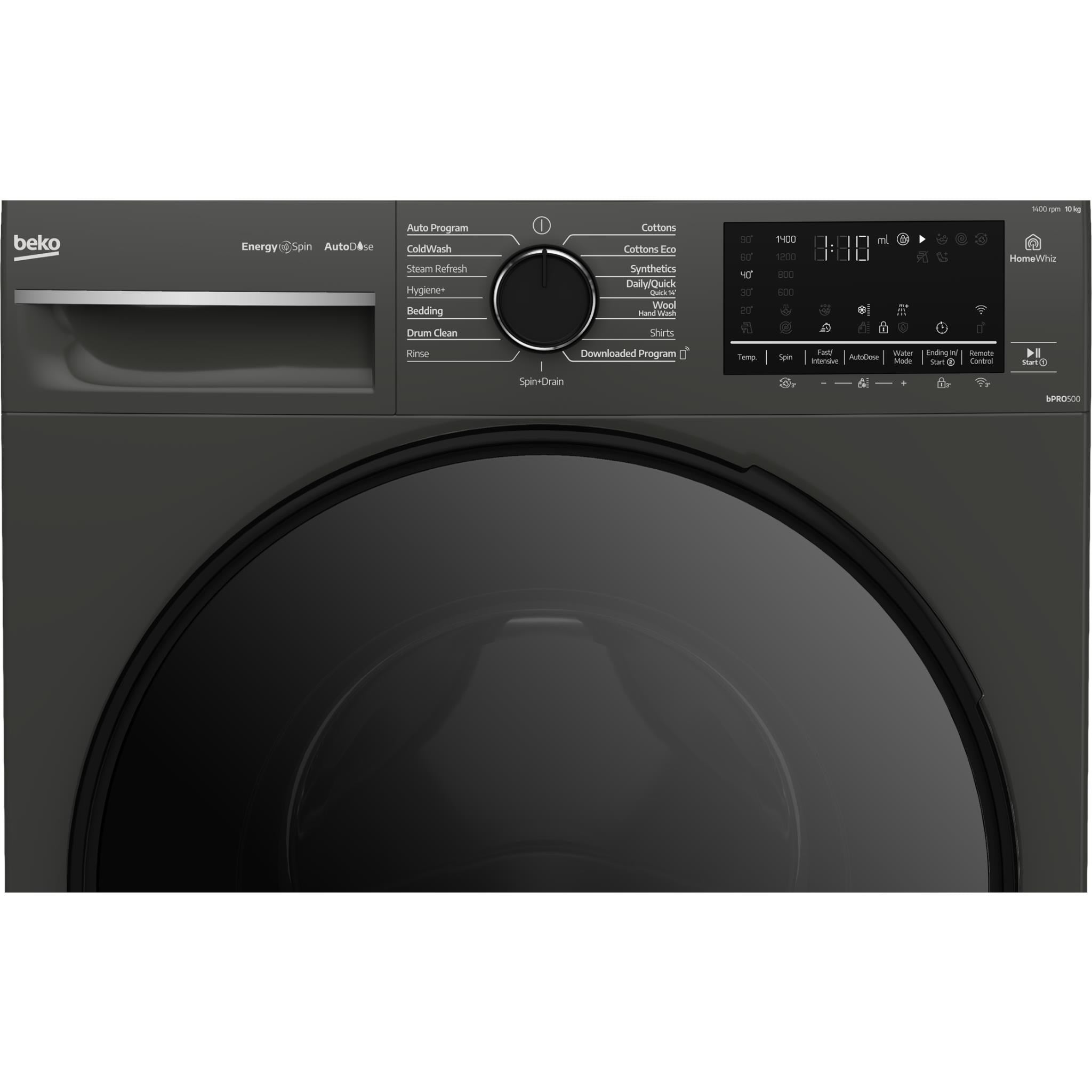 Beko BFLB103ADG 10kg Front Load Washing Machine with AutoDose and Steam