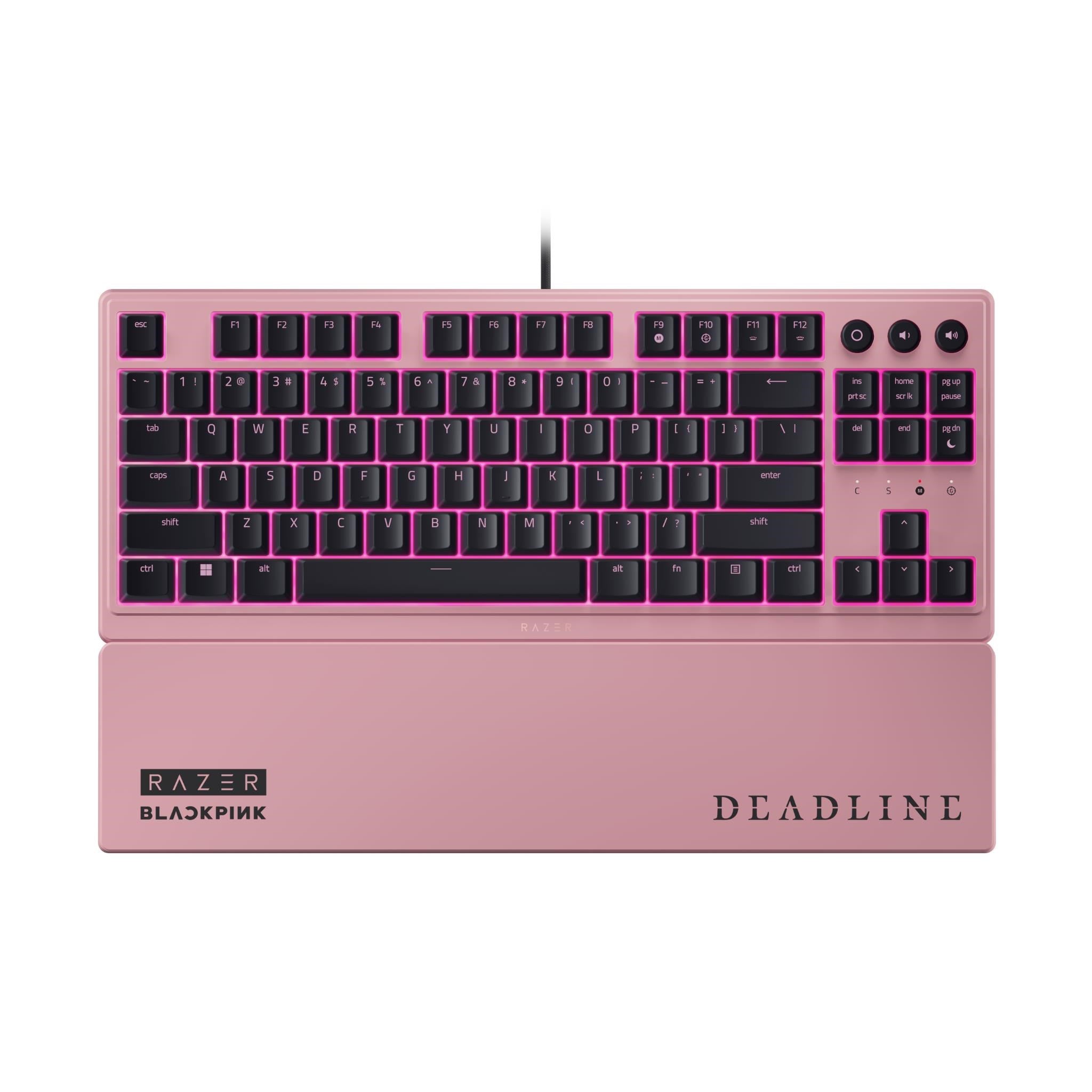 Razer Ornata V3 Tenkeyless Low Profile Gaming Keyboard Blackpink Edition (Pink)