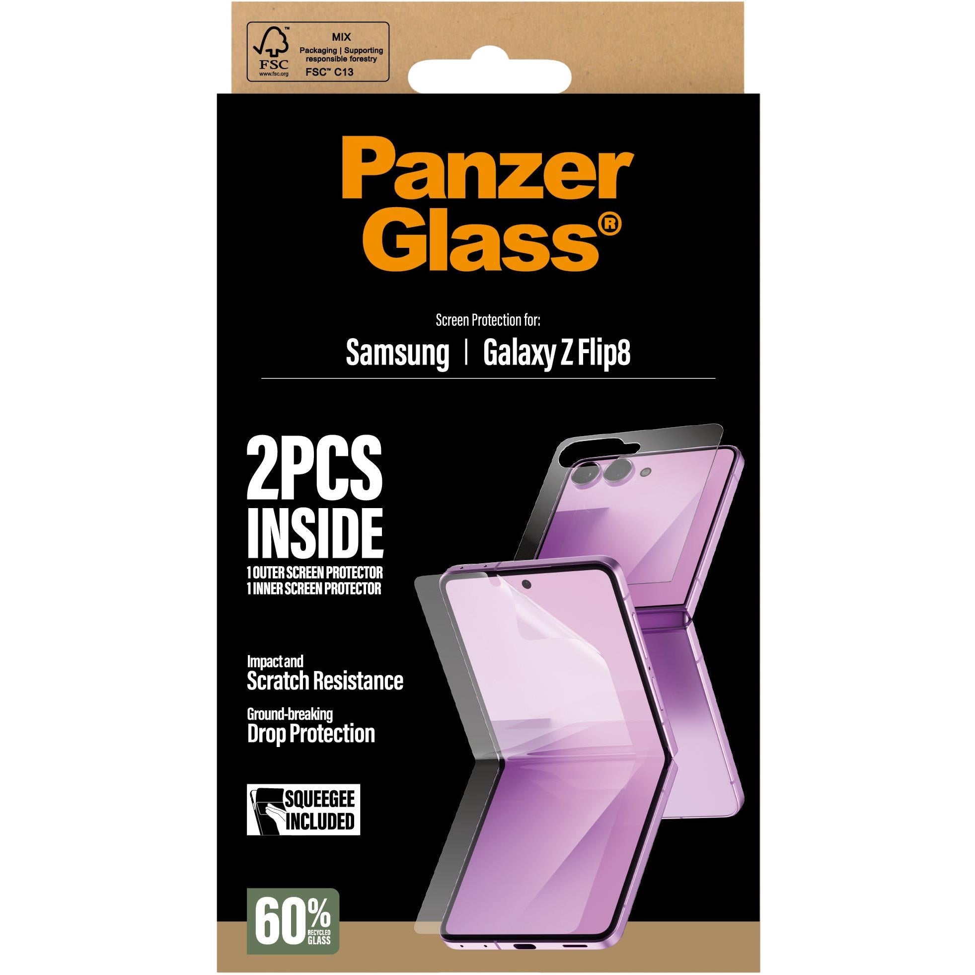 PanzerGlass Glass Subscreen & TPU Film Protector for Galaxy Z Flip8