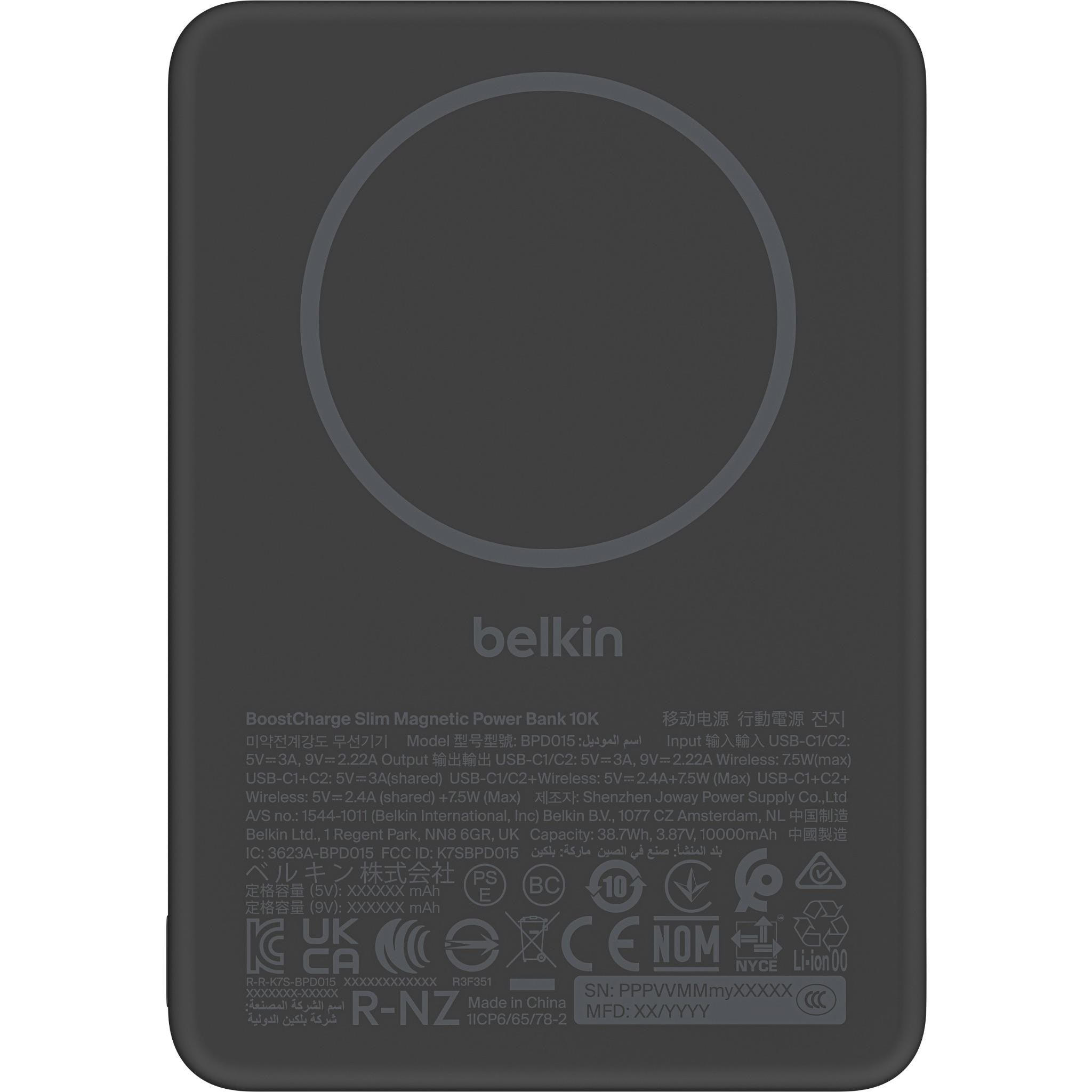 Belkin BoostCharge Slim Magnetic Power Bank 10K (Black)