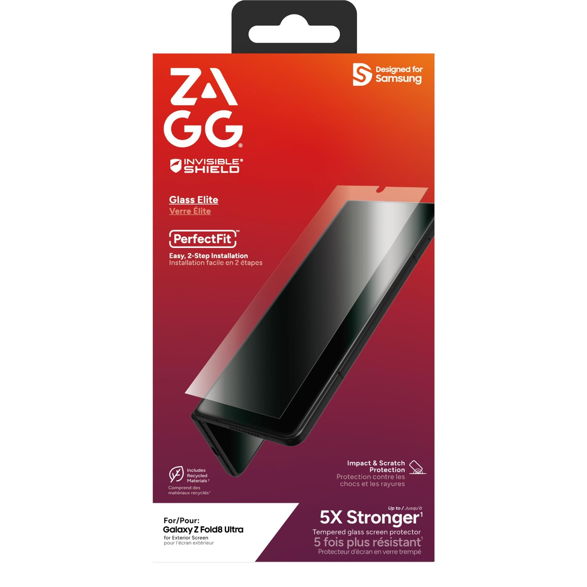 ZAGG InvisibleShield Glass Elite External Screen Protector for Galaxy Fold8