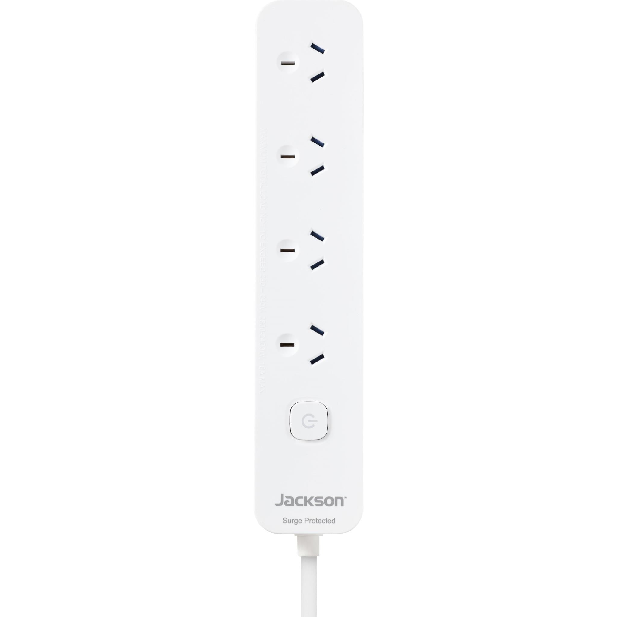 Jackson 3 Metre Lead Surge Protected Board w/ 4 x Power Socket Outlets