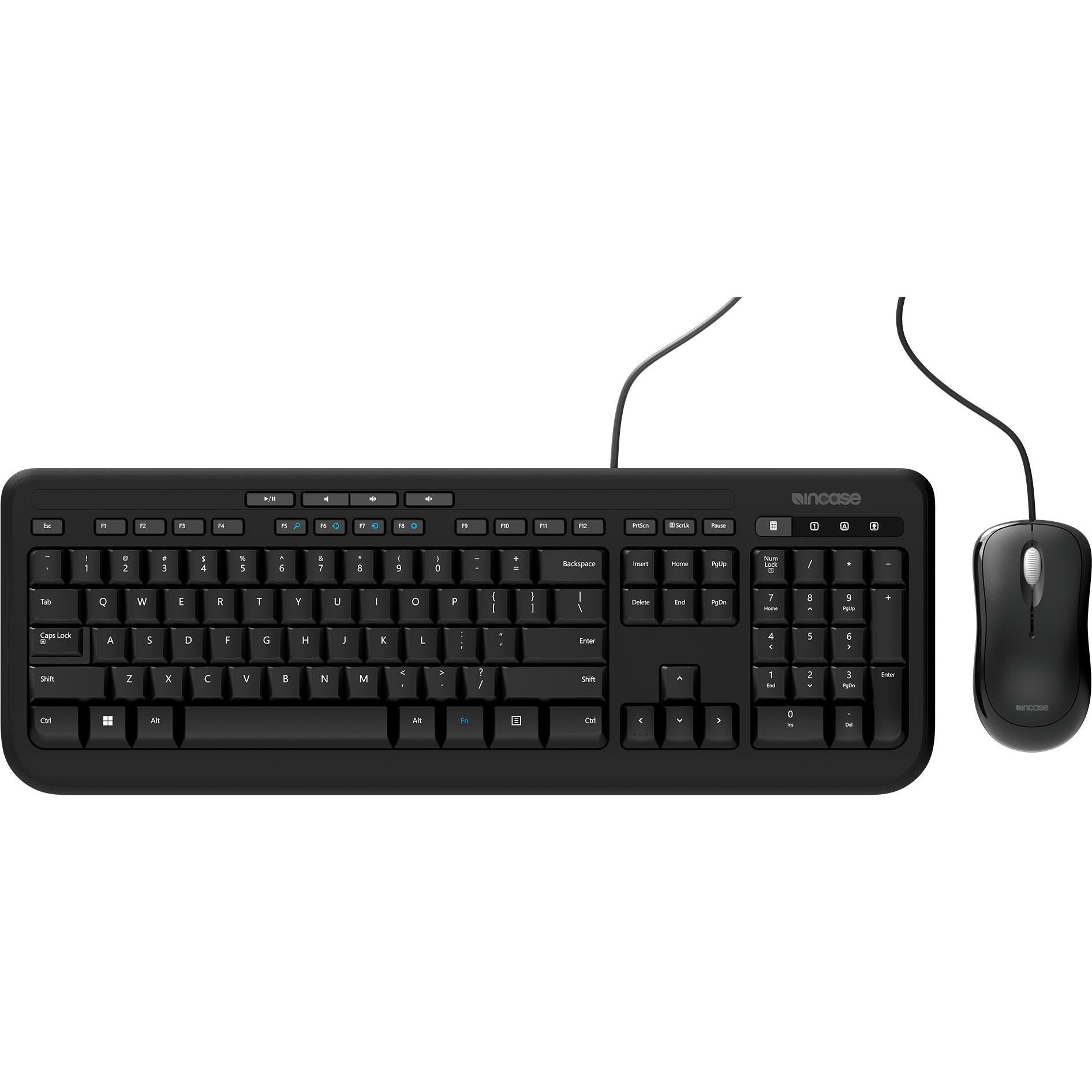 Incase Wired Desktop 600 Keyboard & Mouse Combo Designed by Microsoft (Black)