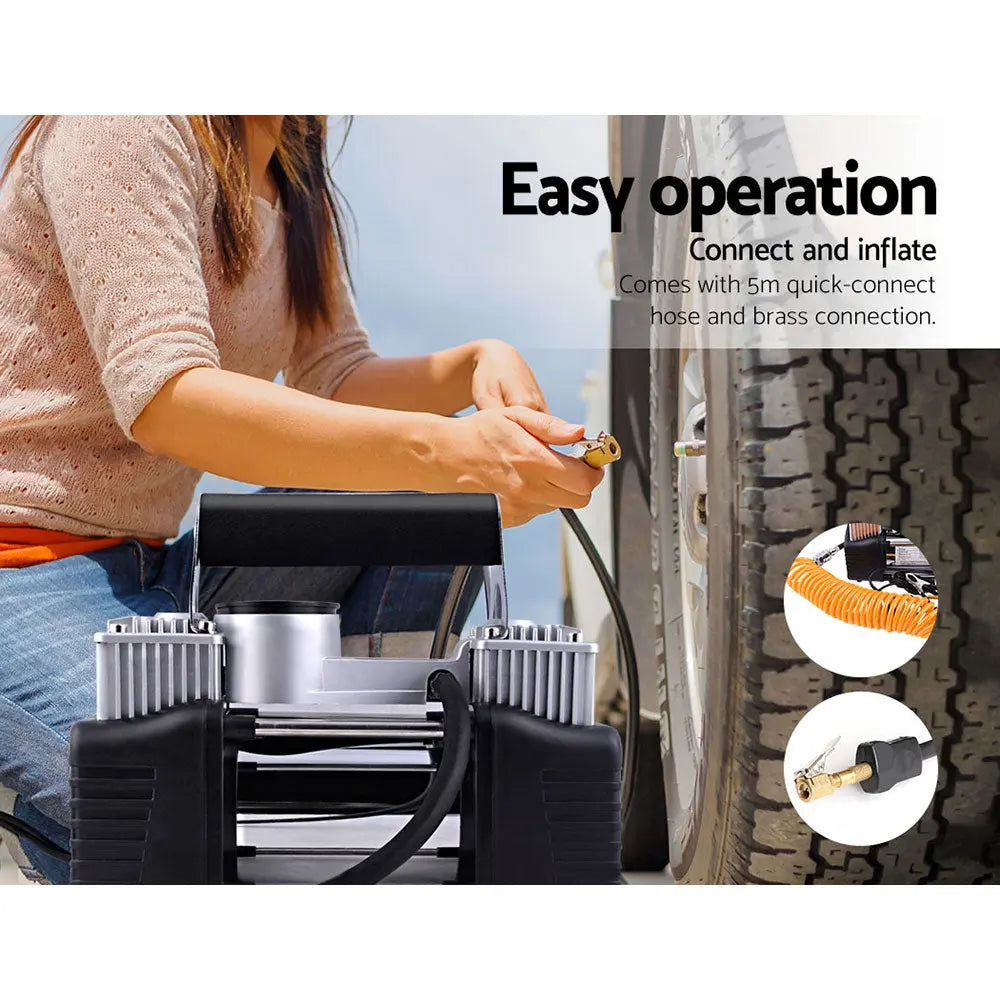 Giantz Air Compressor 12V 4x4 Tyre 85L/min Deflator Inflator Car Truck Portable Wholesale Hub
