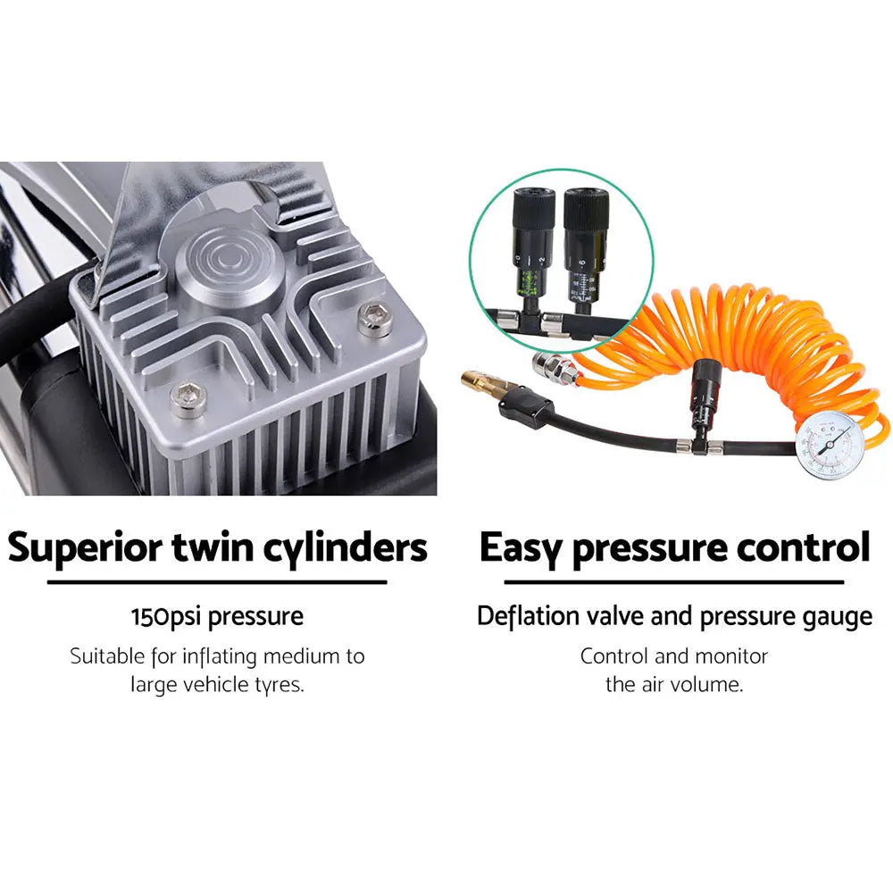 Giantz Air Compressor 12V 4x4 Tyre 85L/min Deflator Inflator Car Truck Portable Wholesale Hub