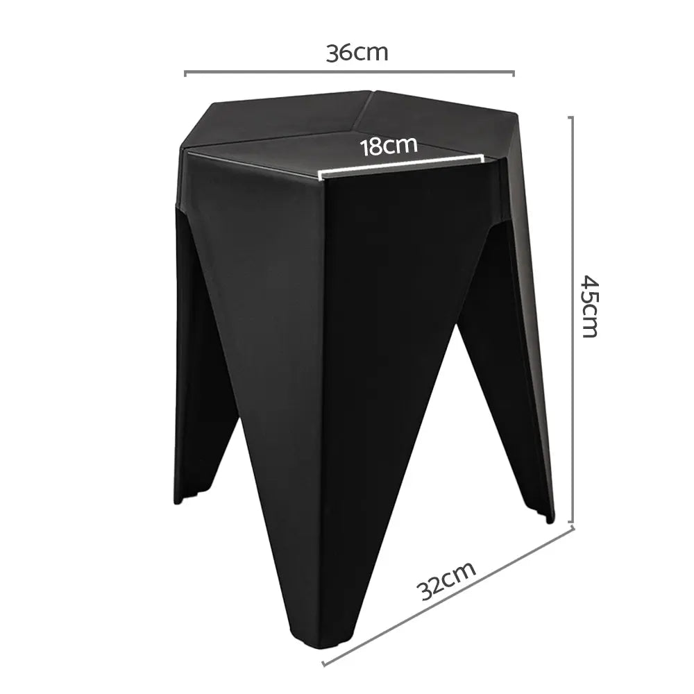Artiss 2x Bar Stools Puzzle Plastic Foot Stool Black Wholesale Hub