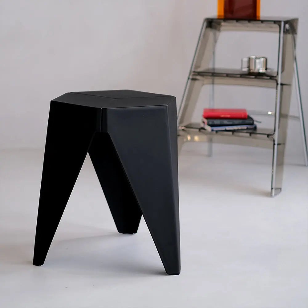 Artiss 2x Bar Stools Puzzle Plastic Foot Stool Black Wholesale Hub