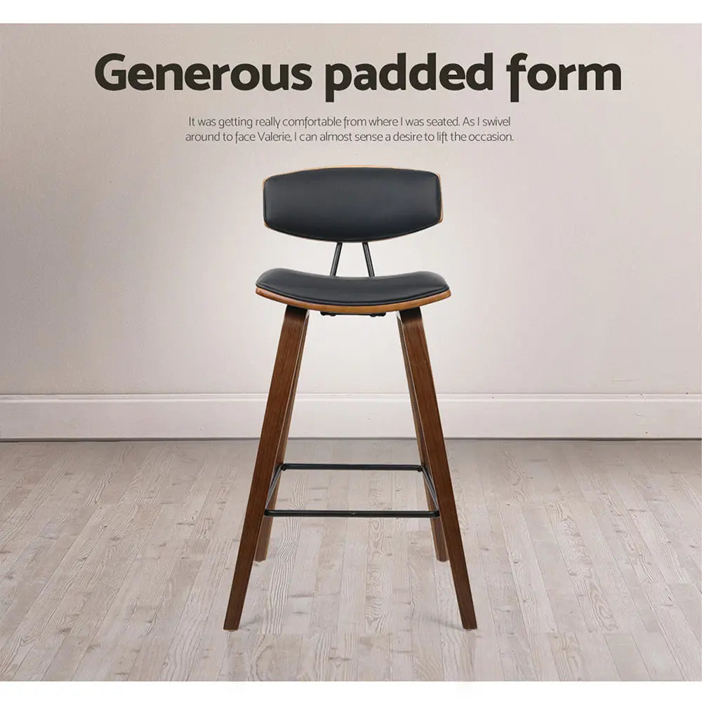 Artiss 2x Bar Stools Leather Padded w/Backrest