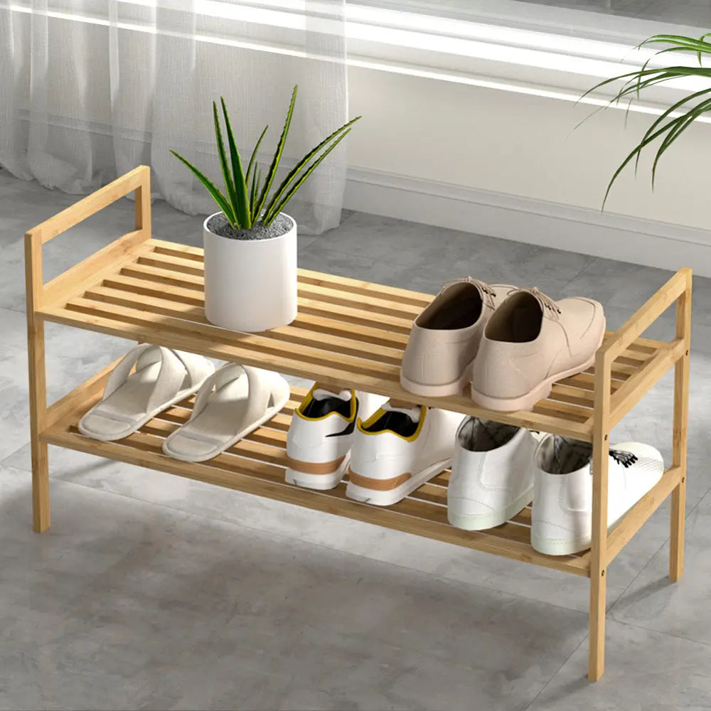 Artiss Shoe Rack Cabinet Bamboo Storage Organiser Pine Wholesale Hub