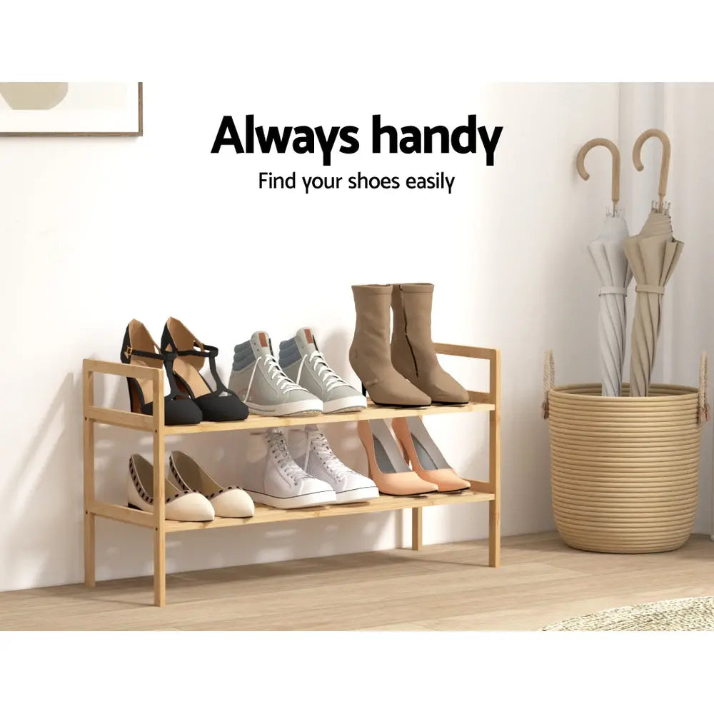 Artiss Shoe Rack Cabinet Bamboo Storage Organiser Pine Wholesale Hub