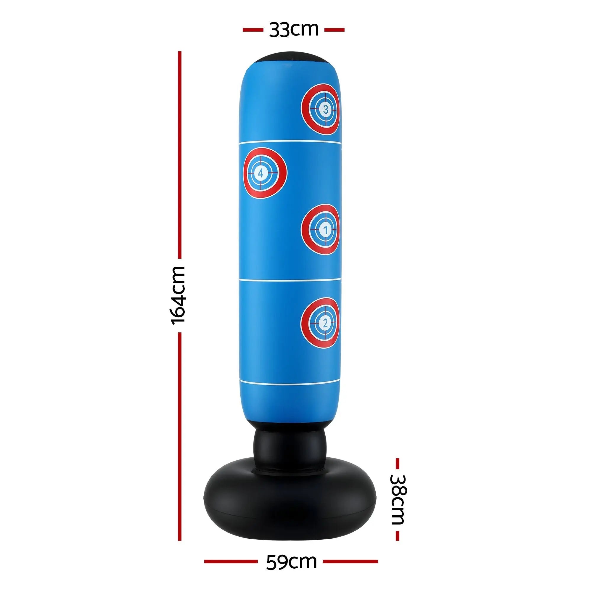 Everfit Freestanding Punching Bag Boxing Stand Inflatable Fitness 164cm Blue Wholesale Hub