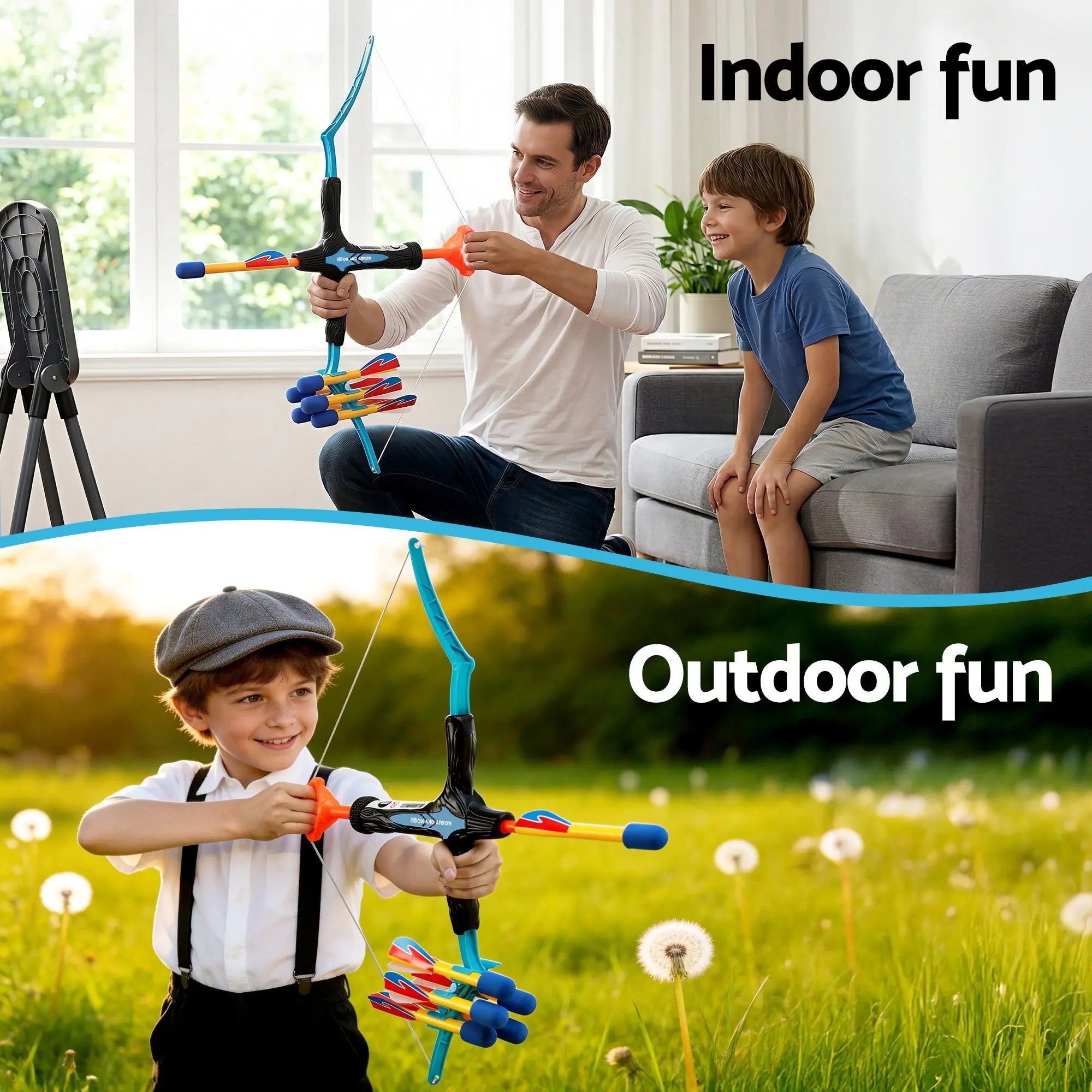 Keezi Kids Bow and Arrow Set Outdoor Sport Game Archery Toys 6 Arrows Children Gifts Wholesale Hub