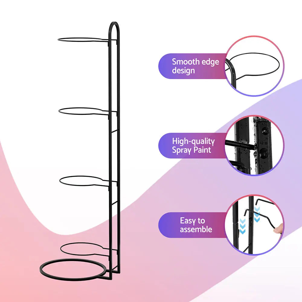 Everfit Ball Storage Rack Sports Equipment Organizer 4-Tier Holder for Garage Gym Black Wholesale Hub