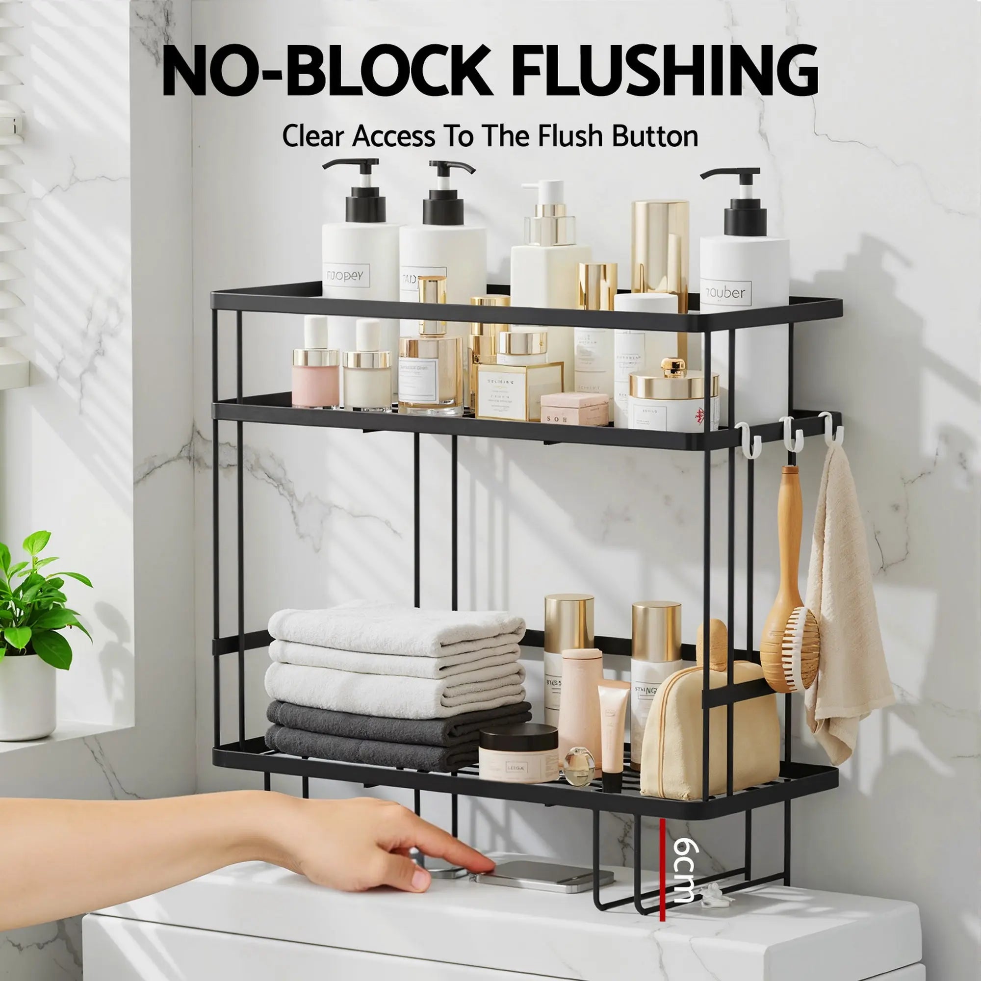 Artiss Over Toilet Storage Rack Bathroom Shelf Organizer 2 Tier Wholesale Hub