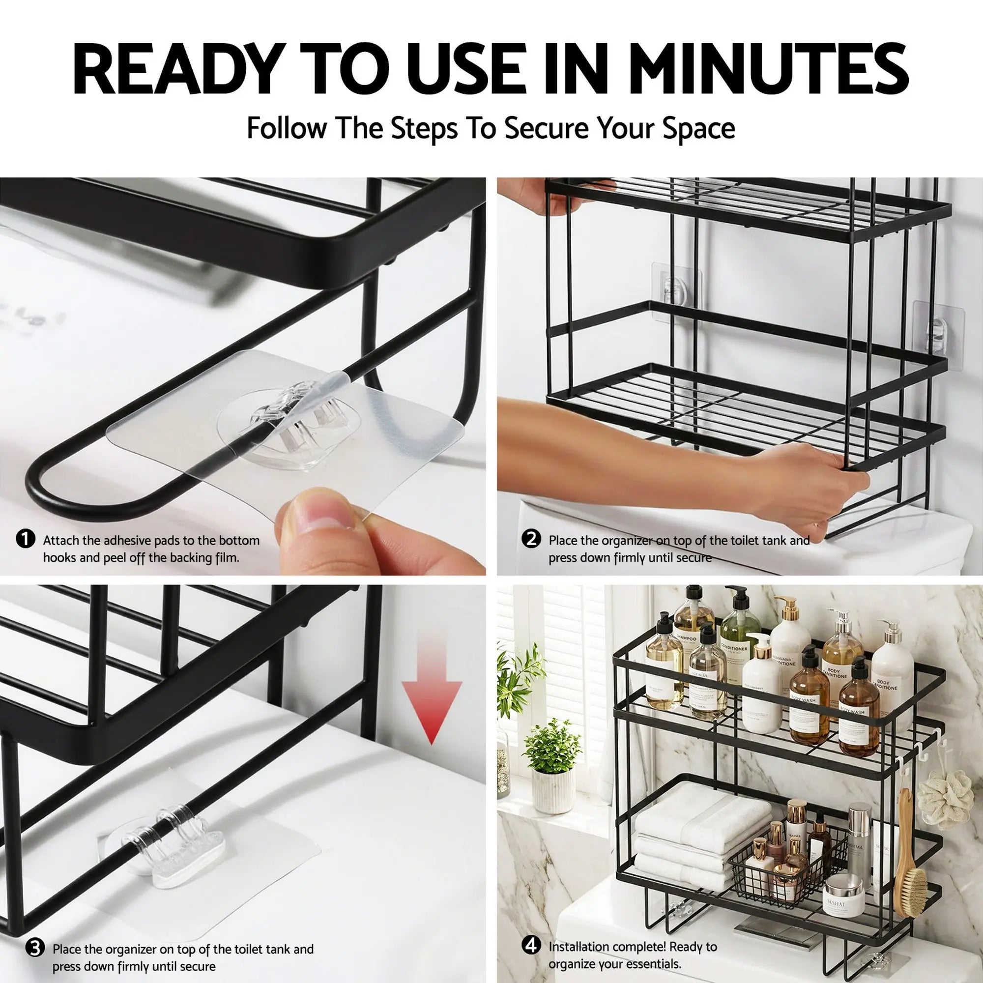 Artiss Over Toilet Storage Rack Bathroom Shelf Organizer 2 Tier Wholesale Hub