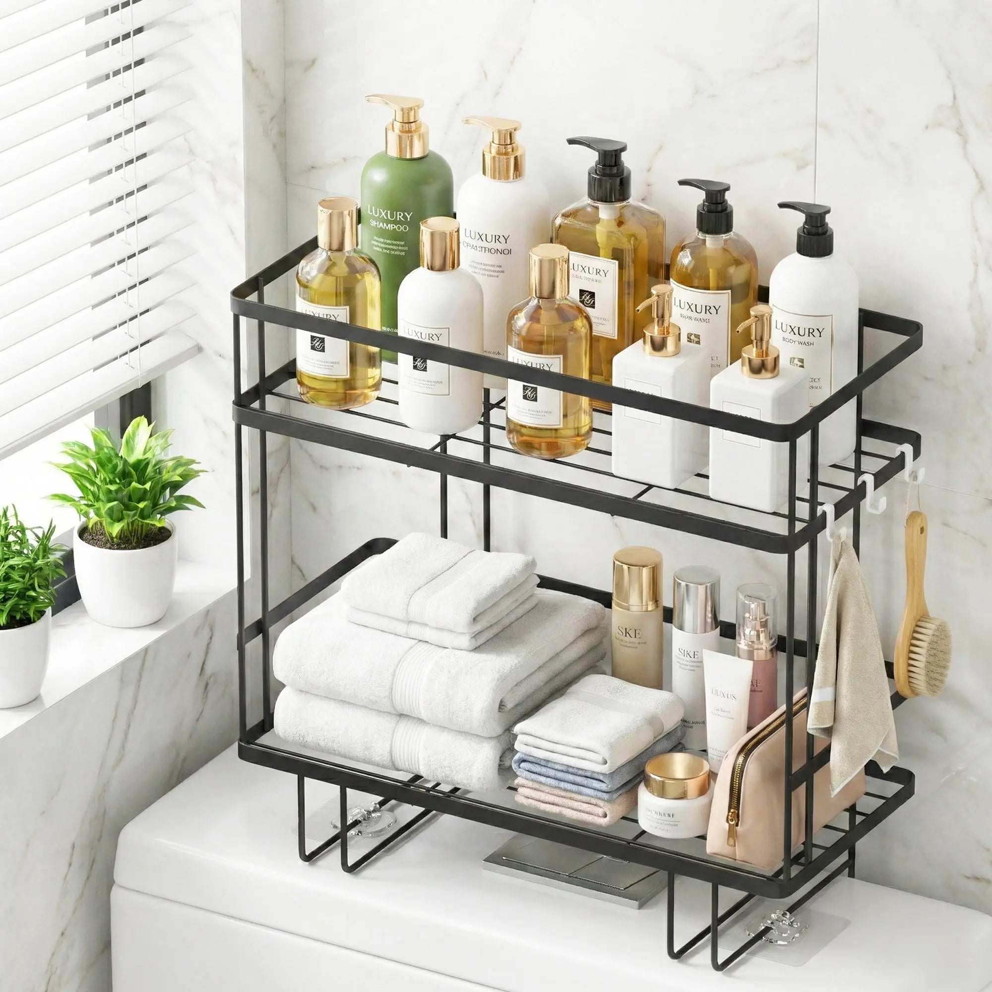 Artiss Over Toilet Storage Rack Bathroom Shelf Organizer 2 Tier Wholesale Hub