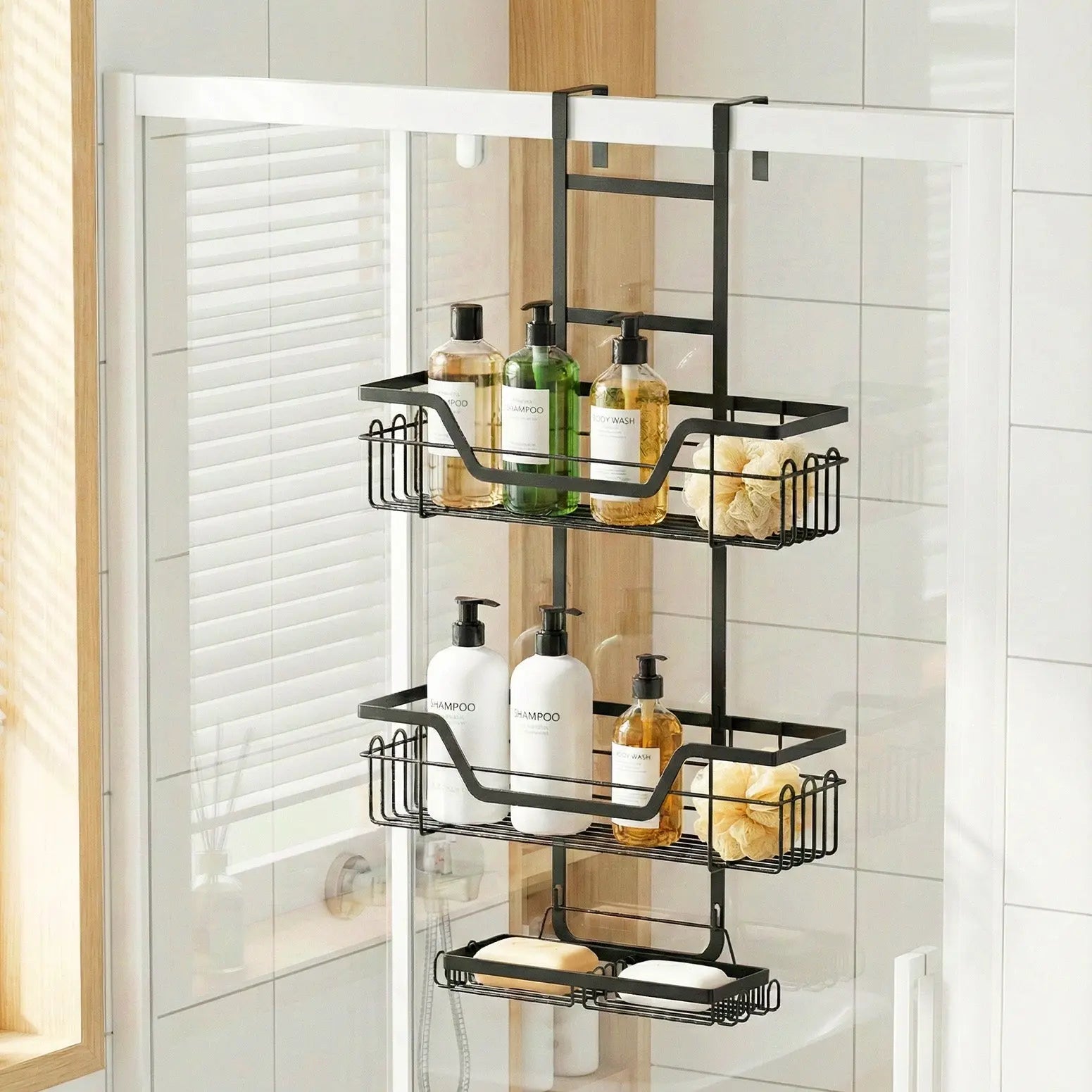 Artiss 3 Tier Over The Door Shower Caddy Hanging Bathroom Storage Organizer Wholesale Hub