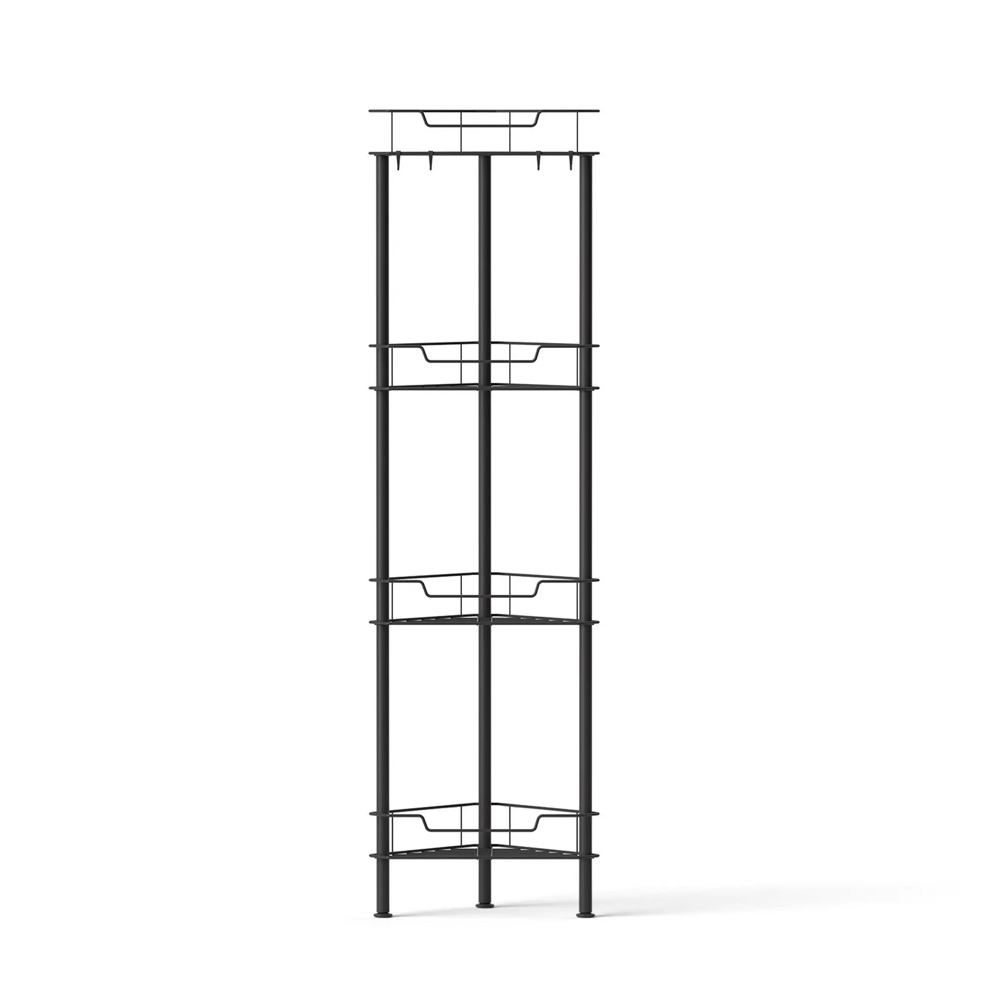 Artiss 4 Tier Floor Standing Corner Shower Caddy Bathroom Organizer Black Wholesale Hub