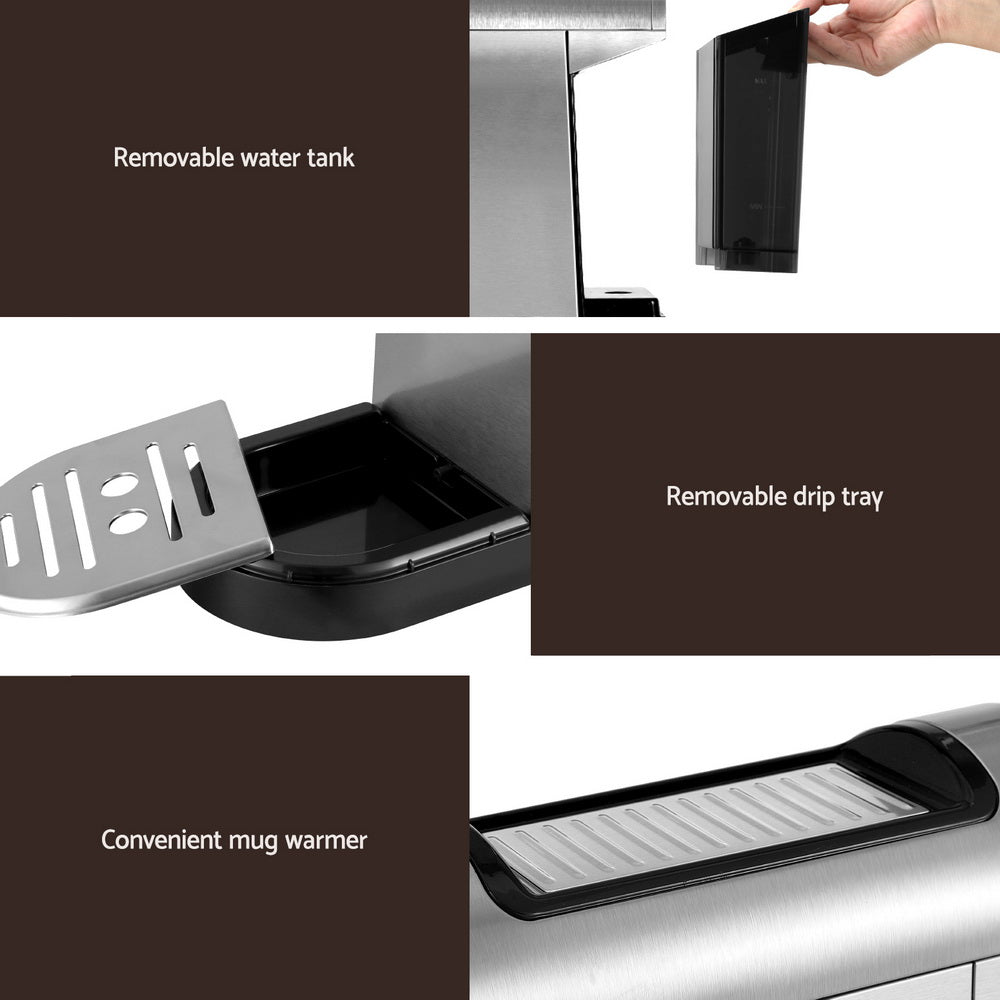 Devanti 20 Bar Coffee Machine Espresso Cafe Maker Wholesale Hub
