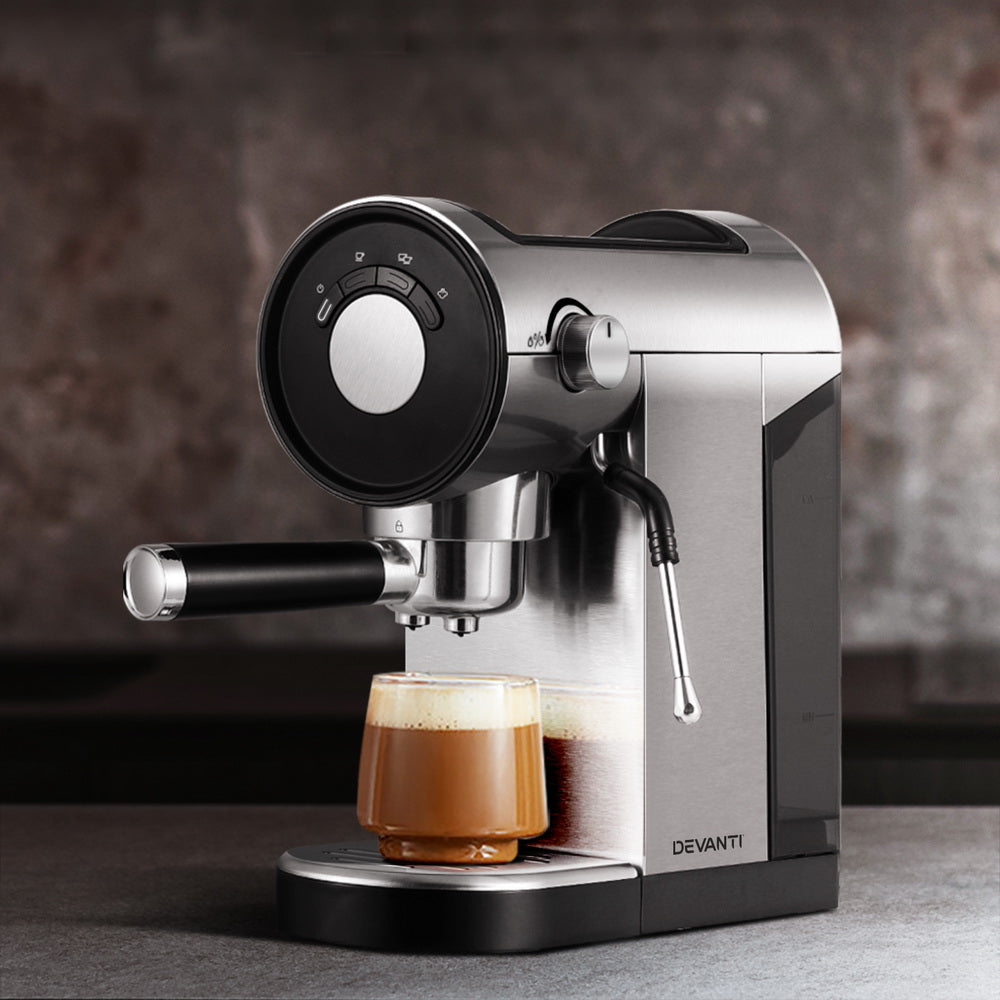 Devanti 20 Bar Coffee Machine Espresso Cafe Maker Wholesale Hub