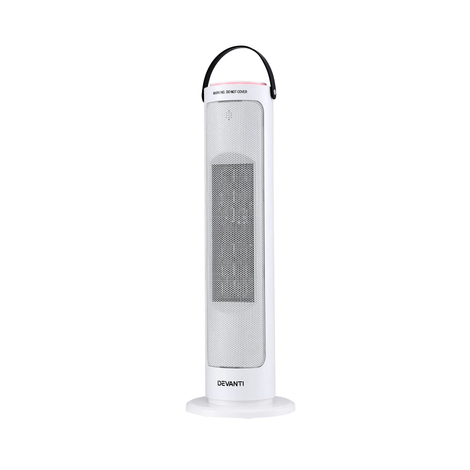 Devanti 2000W Ceramic Tower Heater Space Heaters Oscillating Indoor White Wholesale Hub