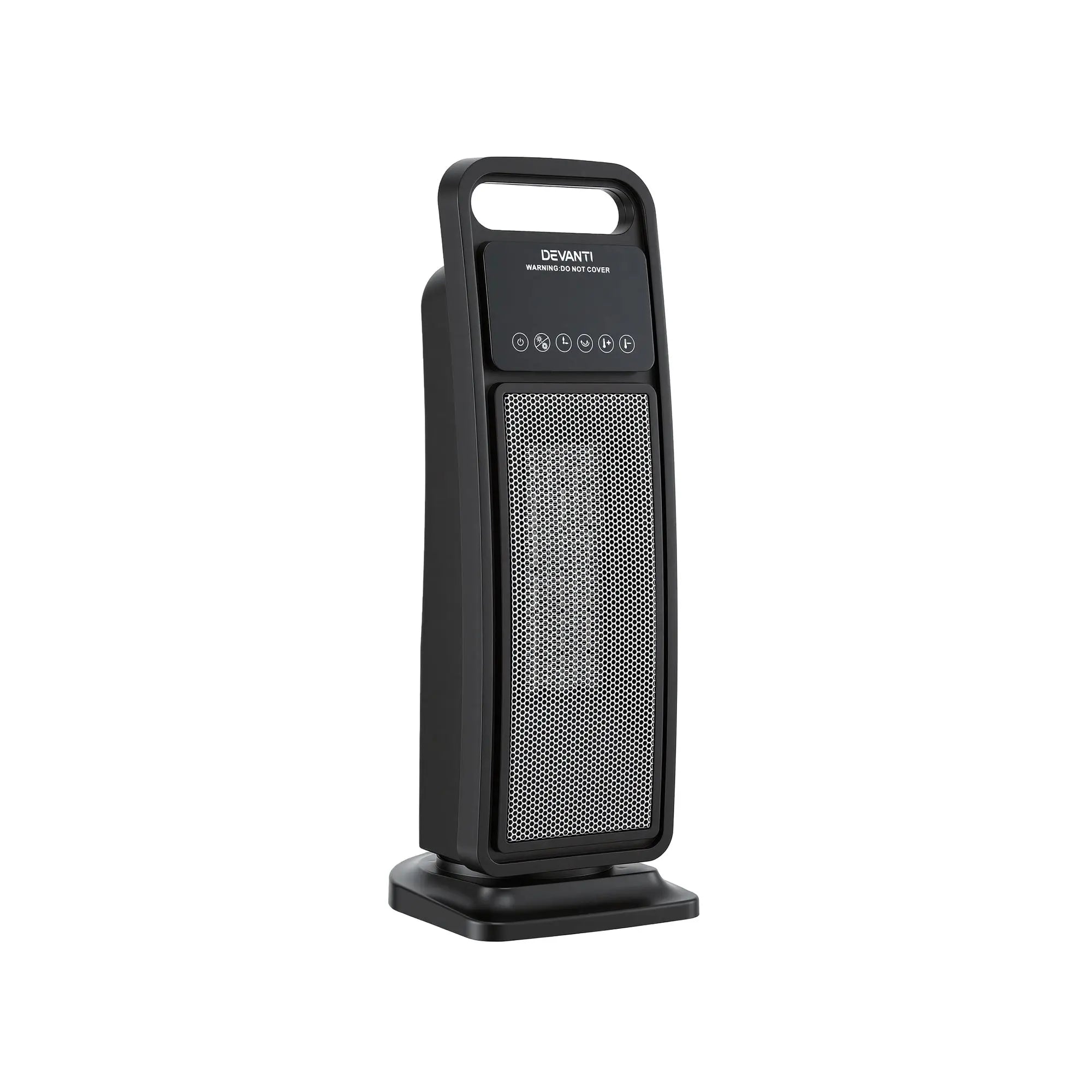 Devanti 2000W Ceramic Tower Heater Space Heaters Indoor Oscillating Black Wholesale Hub