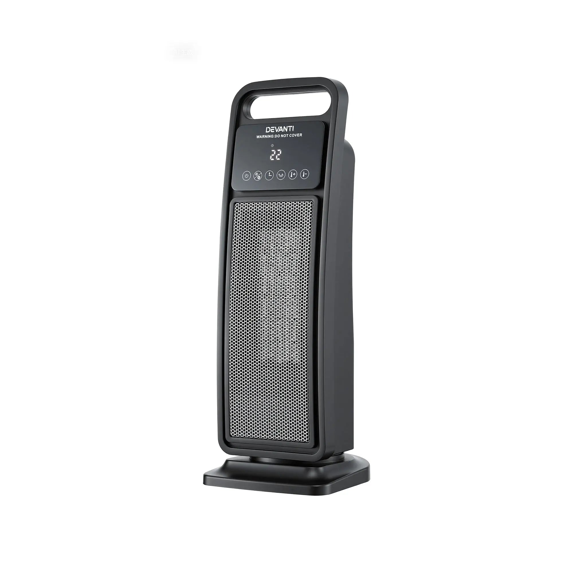 Devanti 2000W Ceramic Tower Heater Space Heaters Indoor Oscillating Black Wholesale Hub