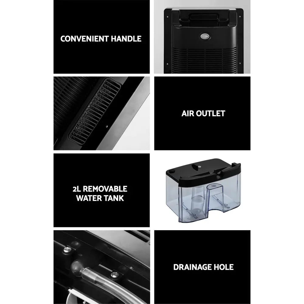 Devanti Dehumidifier 2L Air Purifier Black Wholesale Hub