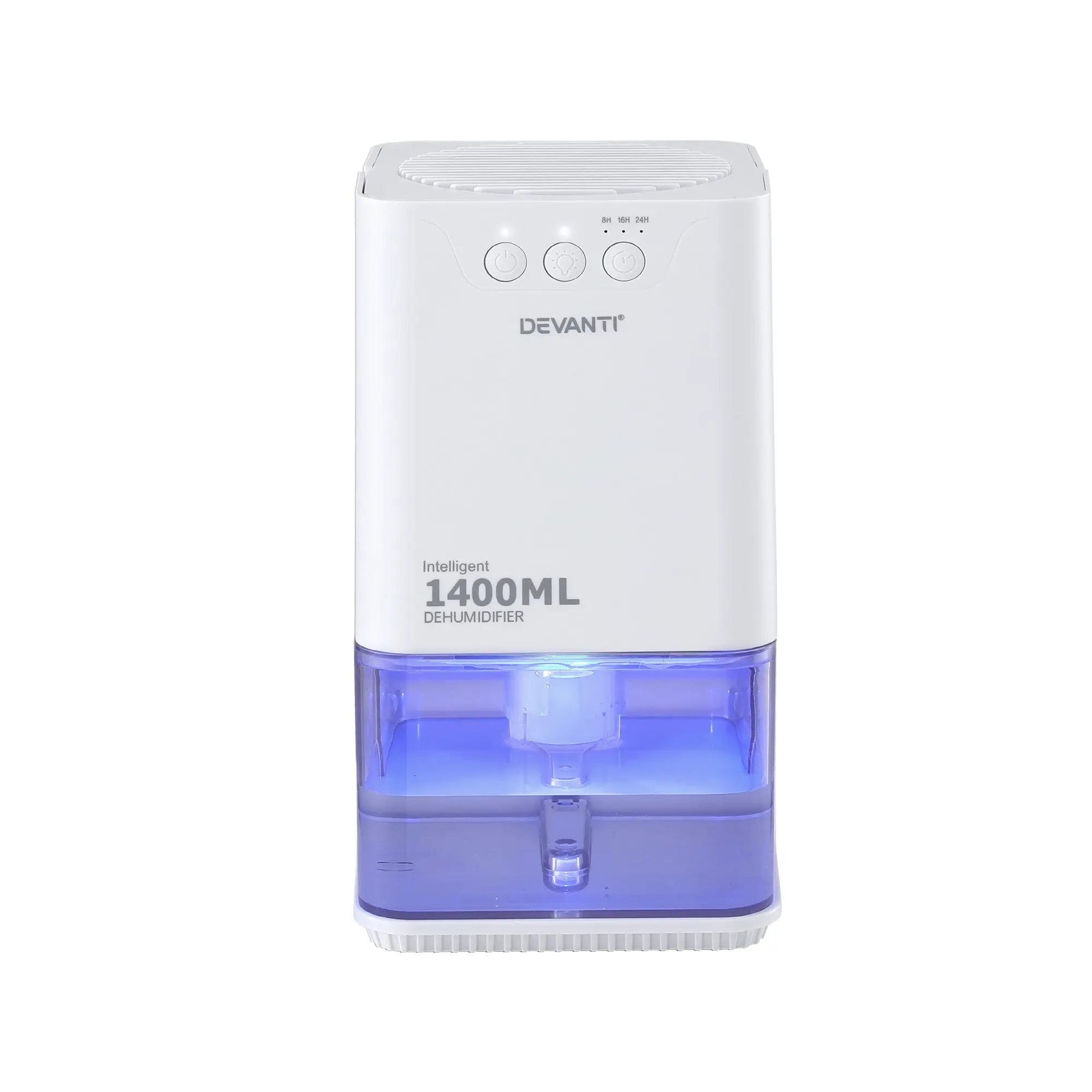 Devanti 1400ML Portable Dehumidifier Quiet Sleep Mode Timer Auto Off Bedroom White Wholesale Hub