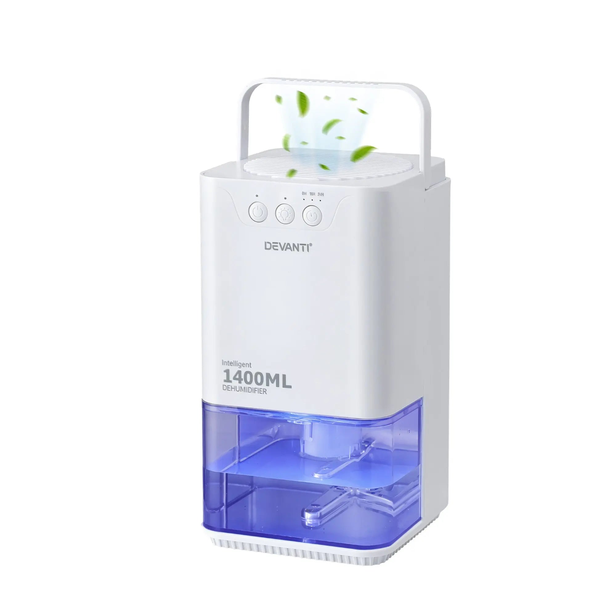 Devanti 1400ML Portable Dehumidifier Quiet Sleep Mode Timer Auto Off Bedroom White Wholesale Hub