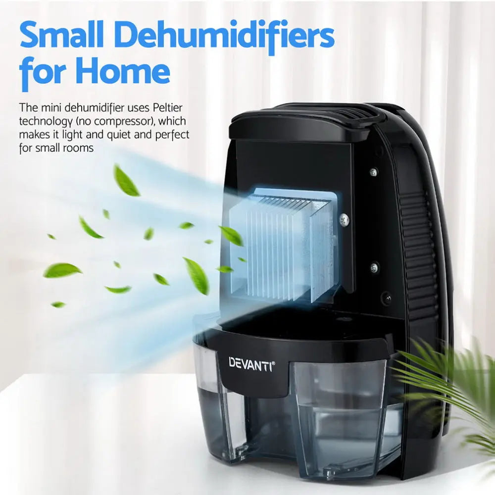 Devanti Dehumidifier 600ML Air Purifier Black Wholesale Hub