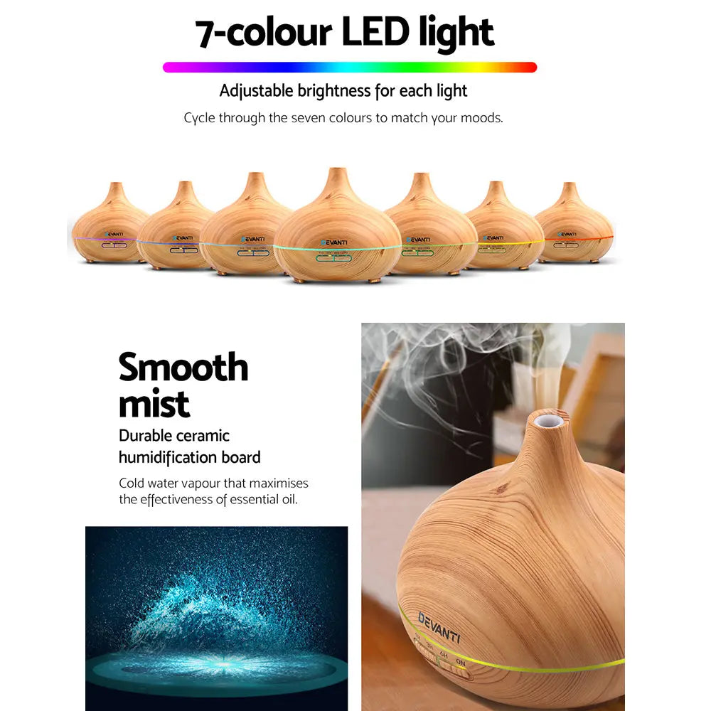Devanti Aroma Diffuser Aromatherapy Humidifier 300ml Wholesale Hub