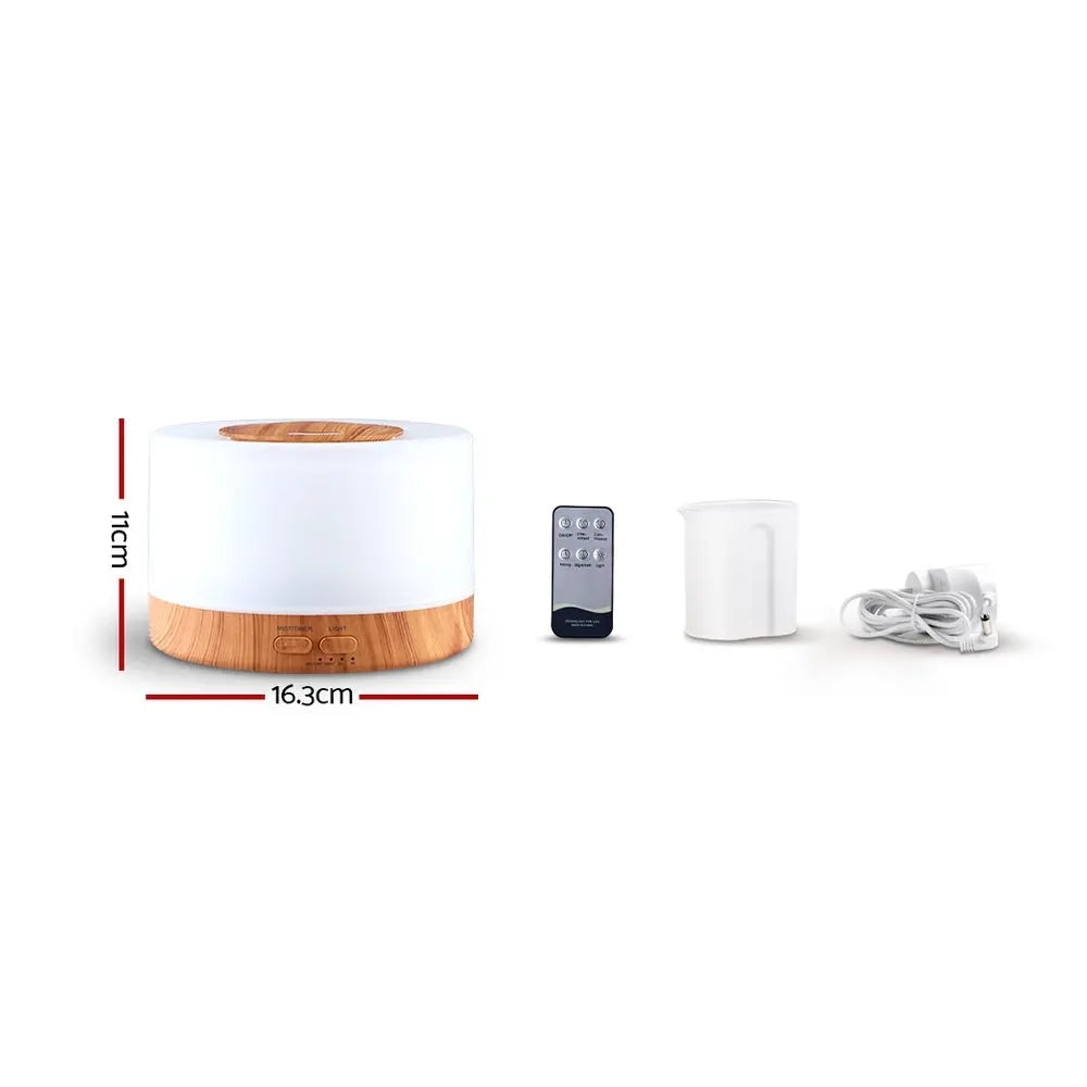 Devanti Aroma Diffuser Aromatherapy Light Wood 500ml Wholesale Hub