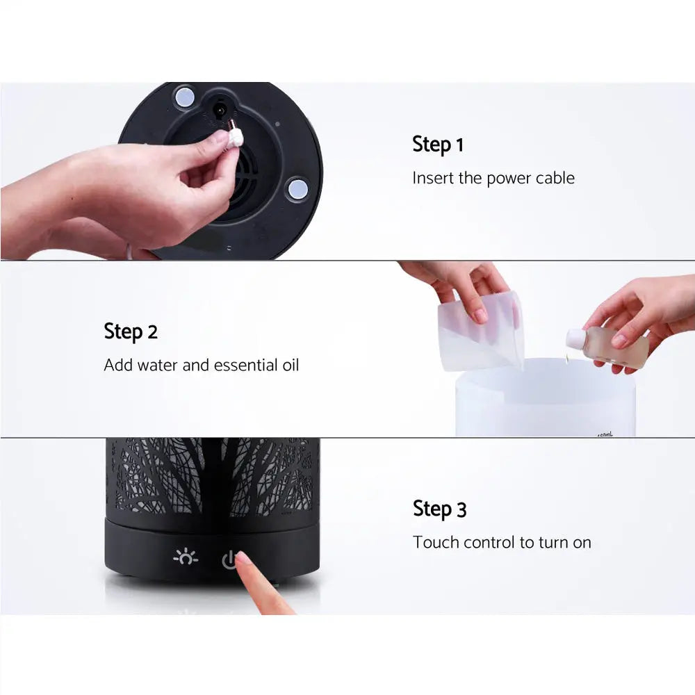 Devanti Aroma Diffuser Aromatherapy Black 160ml Wholesale Hub