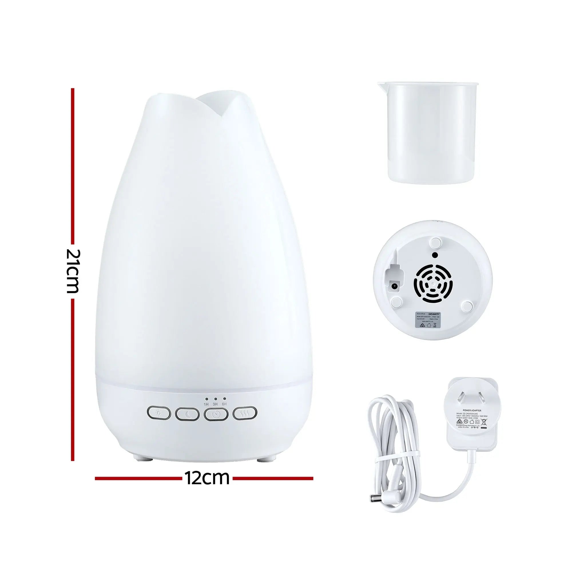 Devanti Ultrasonic Essential Oil Aroma Diffuser Aromatherapy Cool Mist Humidifier w/ LED Light 300ml Wholesale Hub