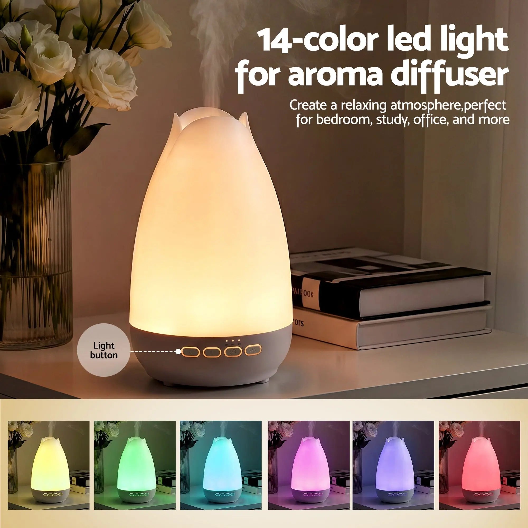 Devanti Ultrasonic Essential Oil Aroma Diffuser Aromatherapy Cool Mist Humidifier w/ LED Light 300ml Wholesale Hub