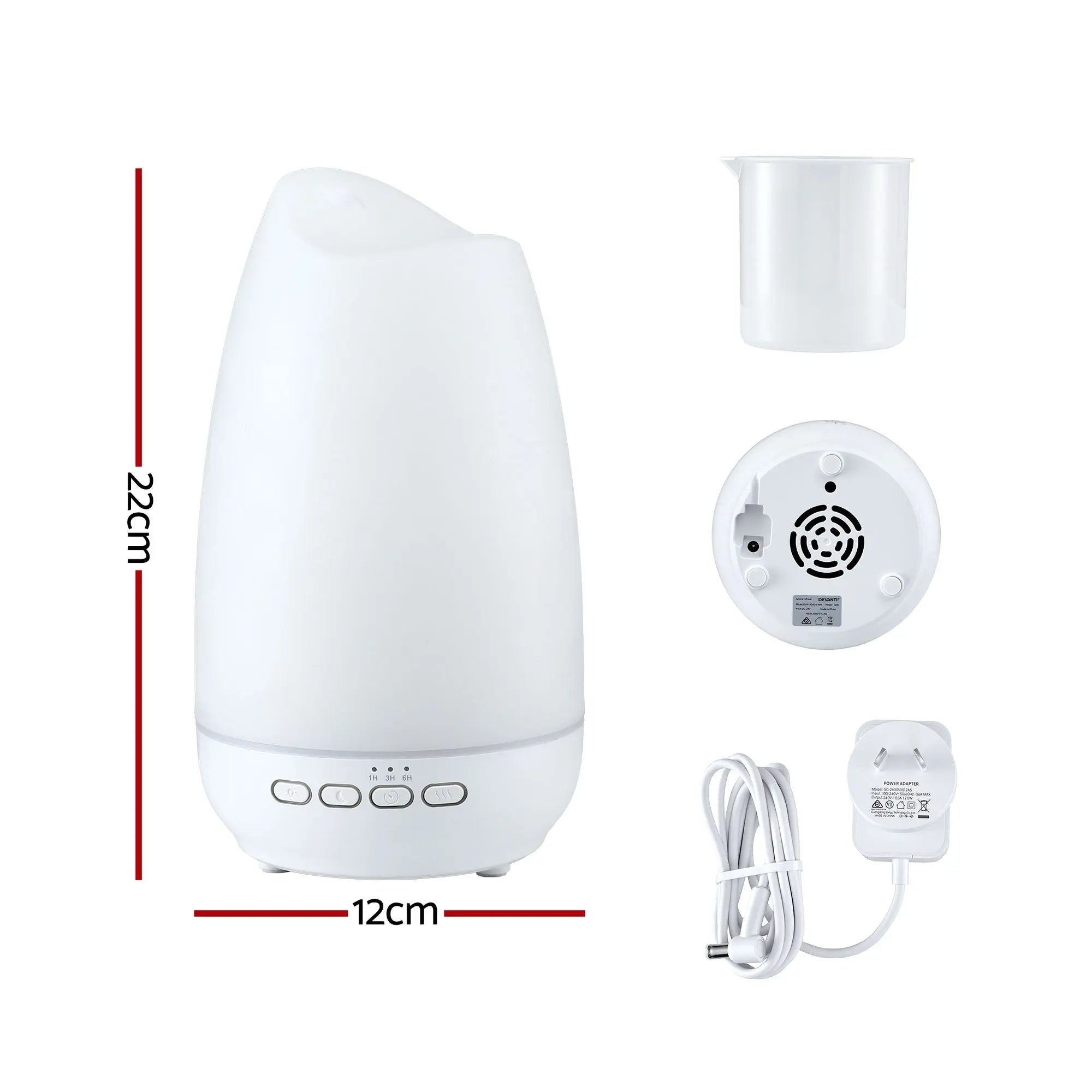 Devanti Ultrasonic Essential Oil Aroma Diffuser Aromatherapy Cool Mist Humidifier w/ LED Light 300ml Wholesale Hub