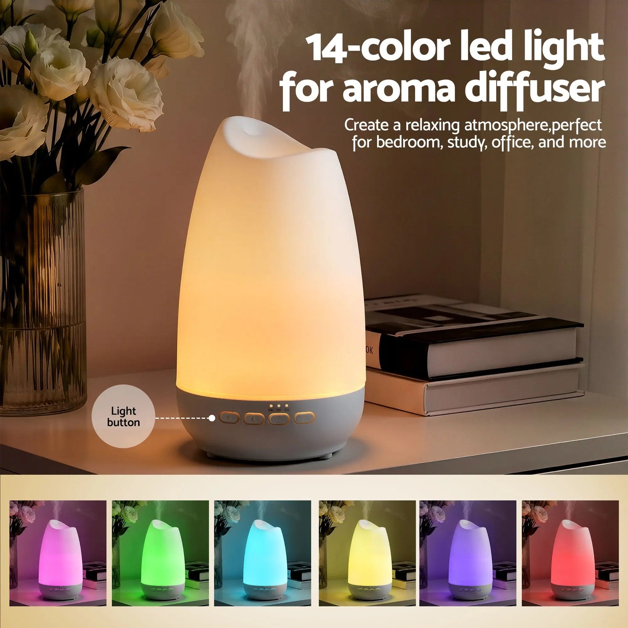 Devanti Ultrasonic Essential Oil Aroma Diffuser Aromatherapy Cool Mist Humidifier w/ LED Light 300ml Wholesale Hub