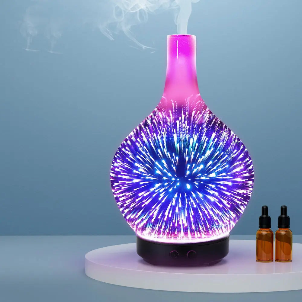 Devanti Ultrasonic Aroma Aromatherapy Diffuser 3D Light Oil Firework Humidifier Wholesale Hub