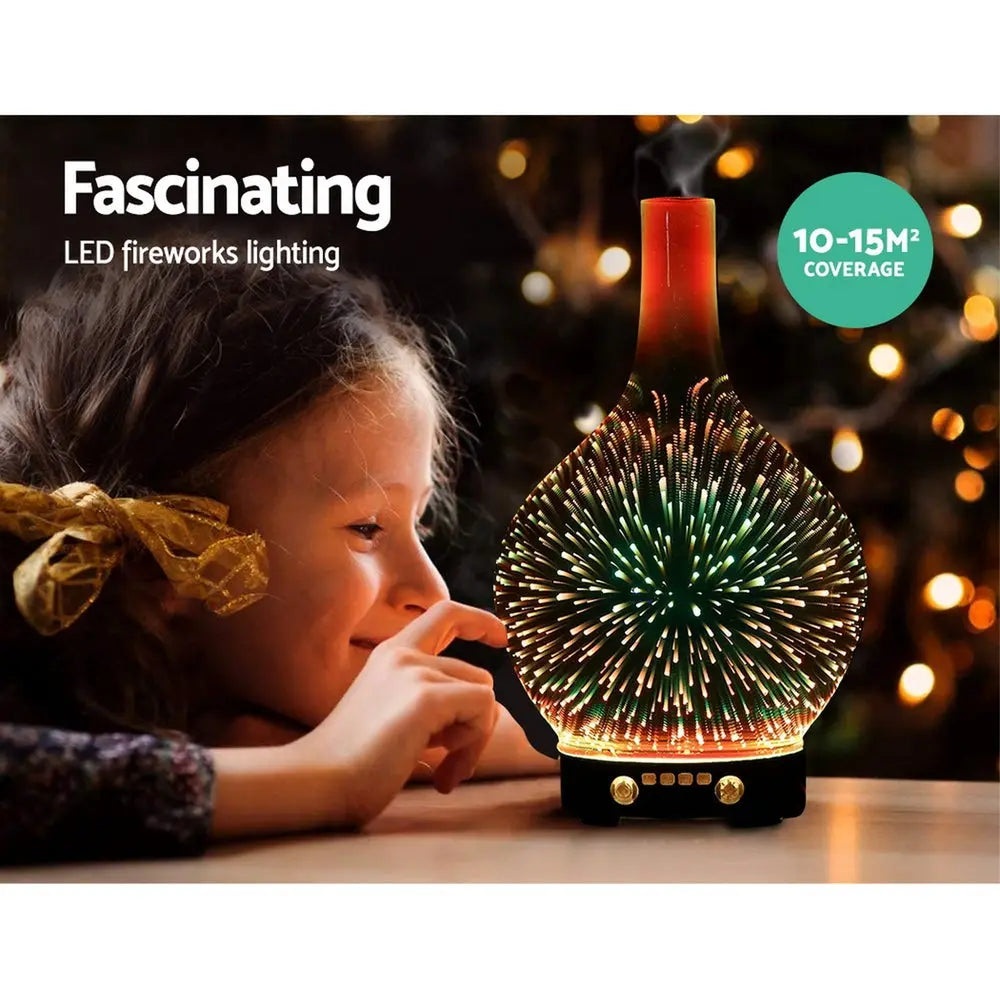 Devanti Aroma Diffuser Aromatherapy 3D Glass 100ml Wholesale Hub