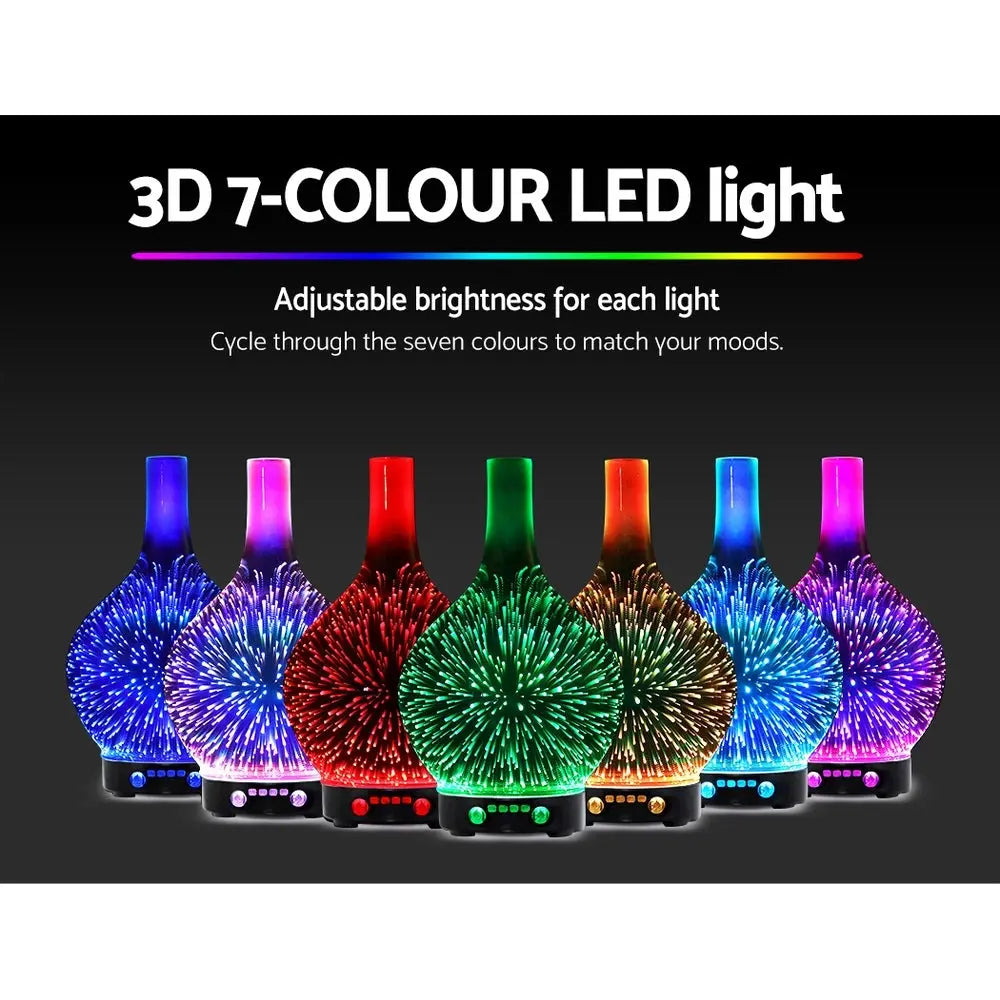 Devanti Aroma Diffuser Aromatherapy 3D Glass 100ml Wholesale Hub