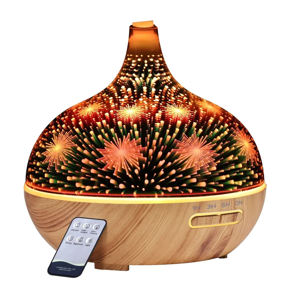Devanti Aroma Diffuser Aromatherapy 3D Glass 400ml Wholesale Hub