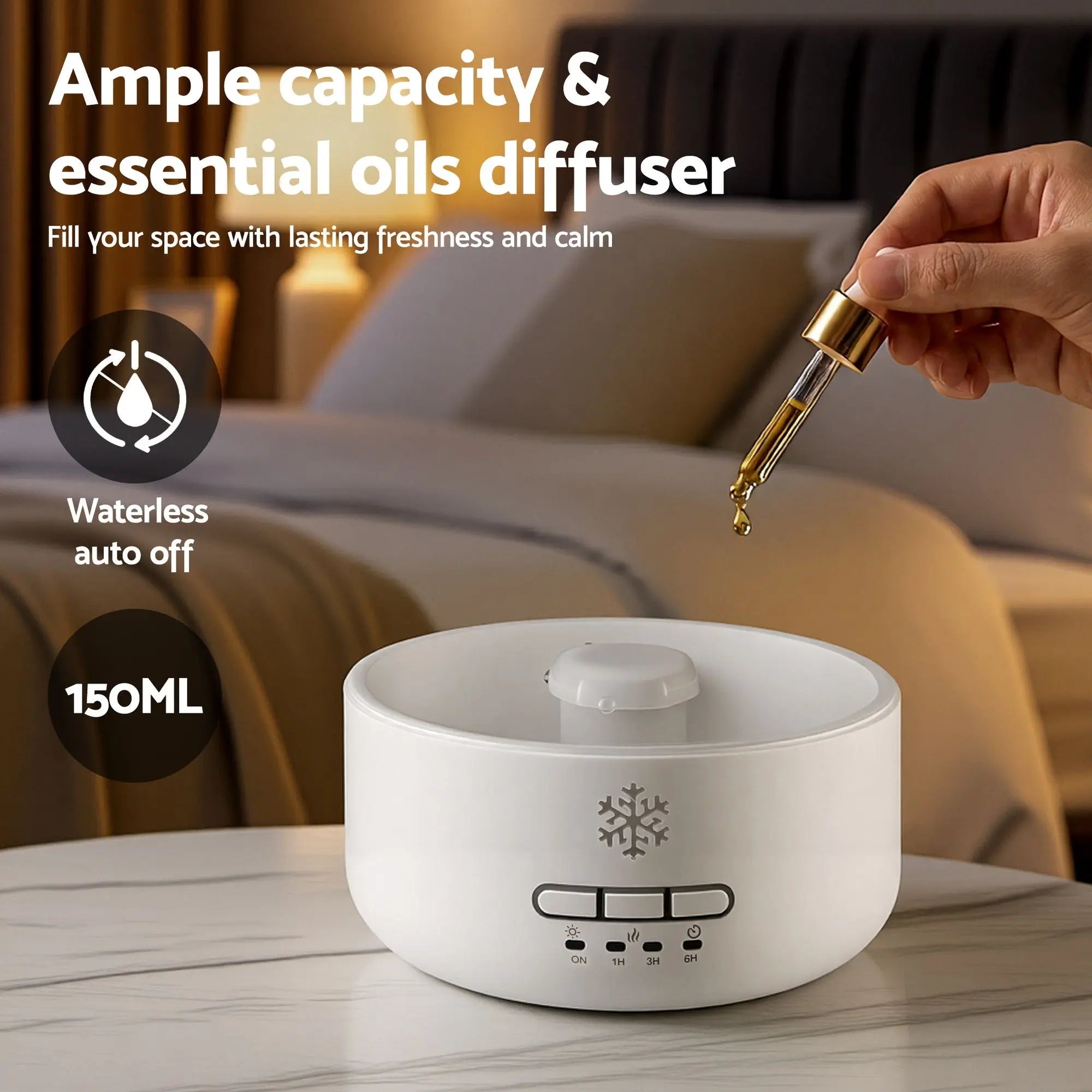 Devanti 150ml Salt Lamp Aroma Diffuser Ultrasonic Humidifier Purifier 7 LED Colors Wholesale Hub
