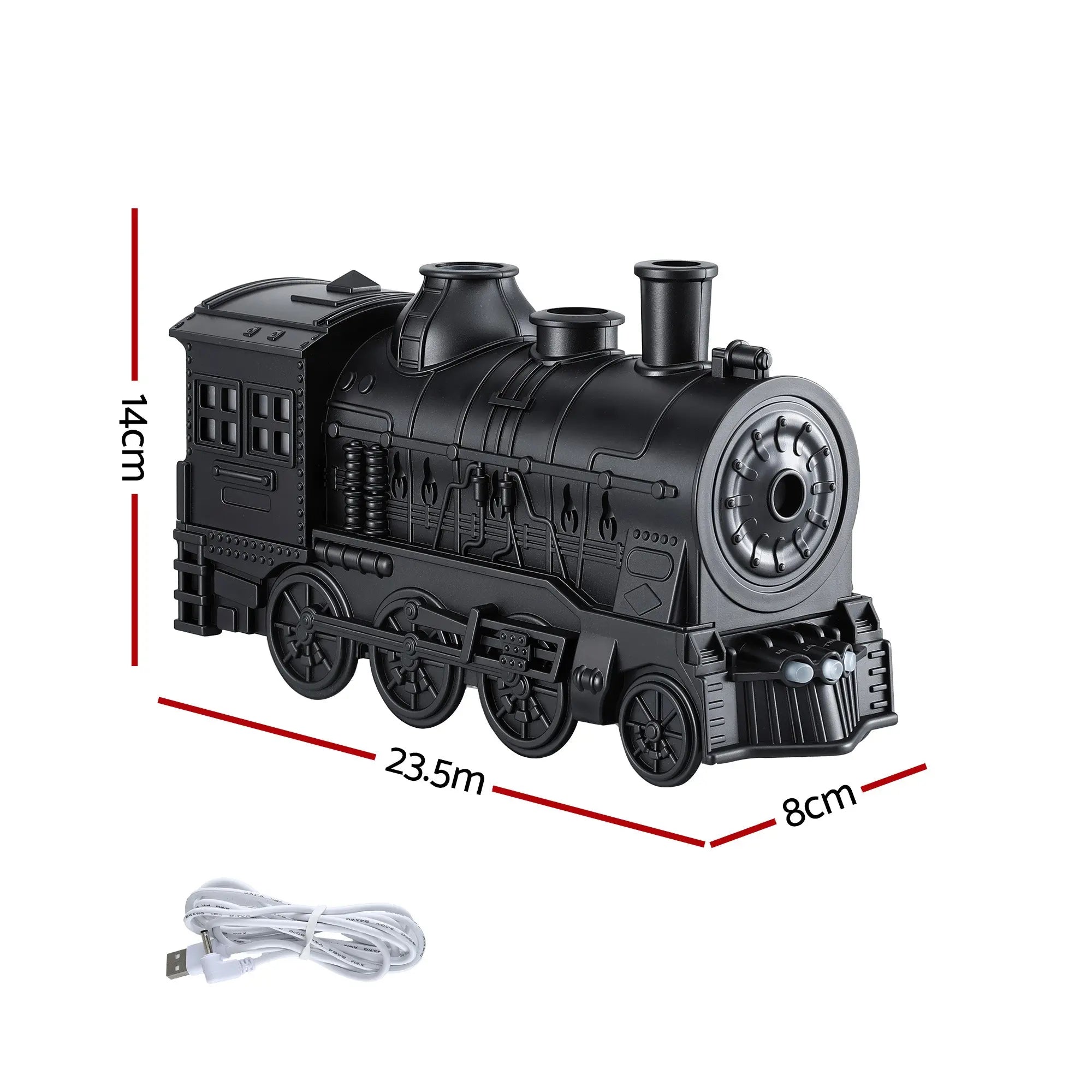 Devanti Train Aroma Diffuser Essential Oil Humidifier 300ml Smoke Ring LED Timer Wholesale Hub