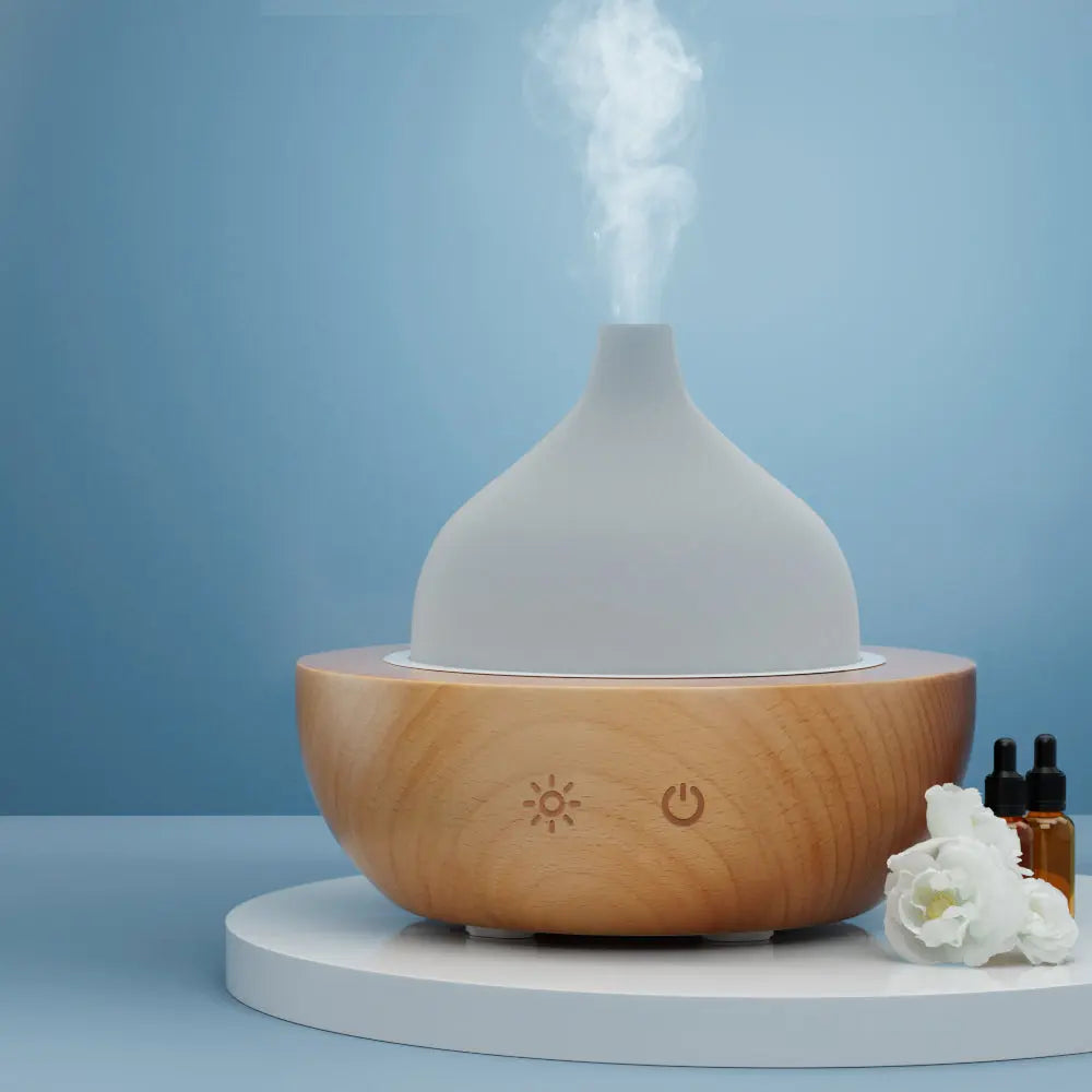 Devanti Aroma Aromatherapy Diffuser LED Oil Ultrasonic Air Humidifier Glass Wood Wholesale Hub