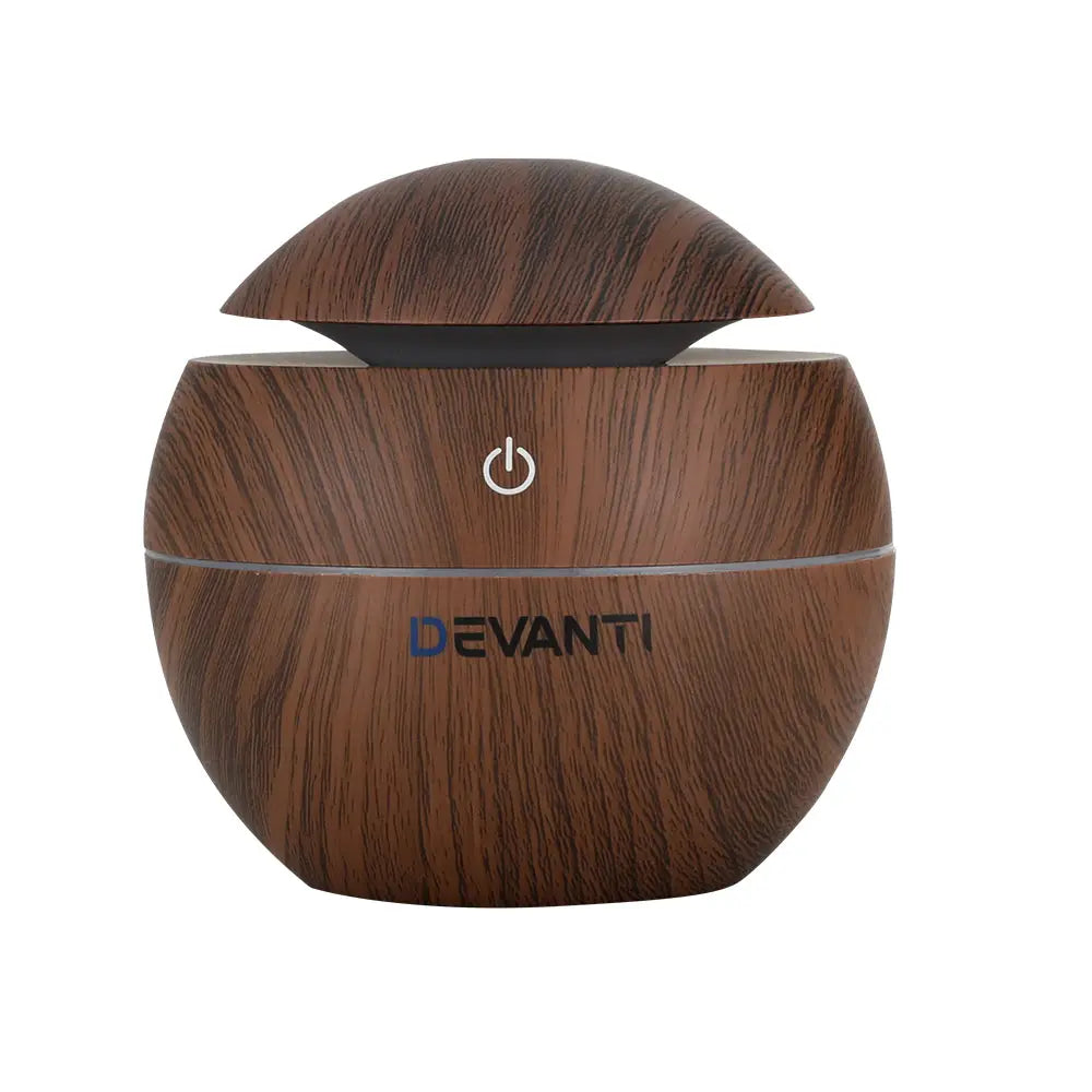 Devanti Aroma Diffuser Aromatherapy Dark Wood 130ml Wholesale Hub